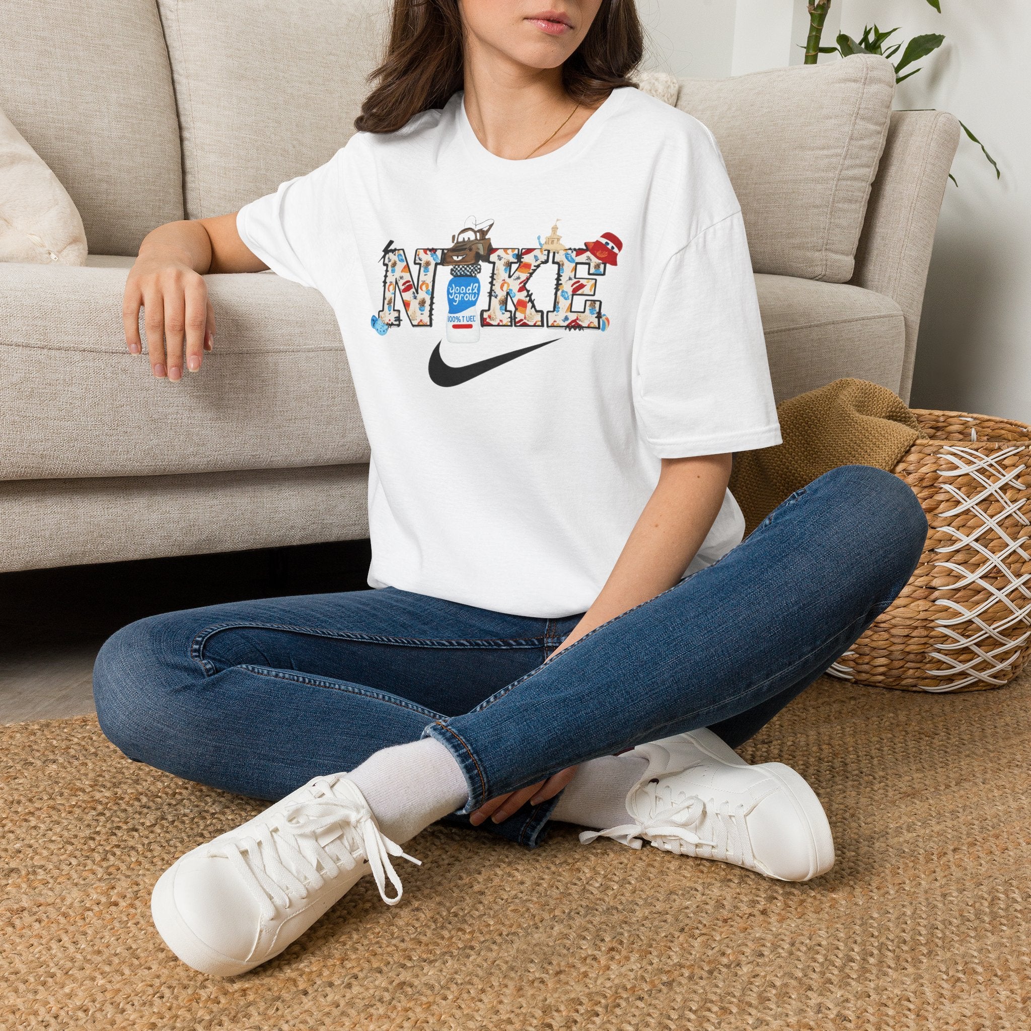 Nike Logo T-Shirt — Playful Retro Icons Graphic Tee