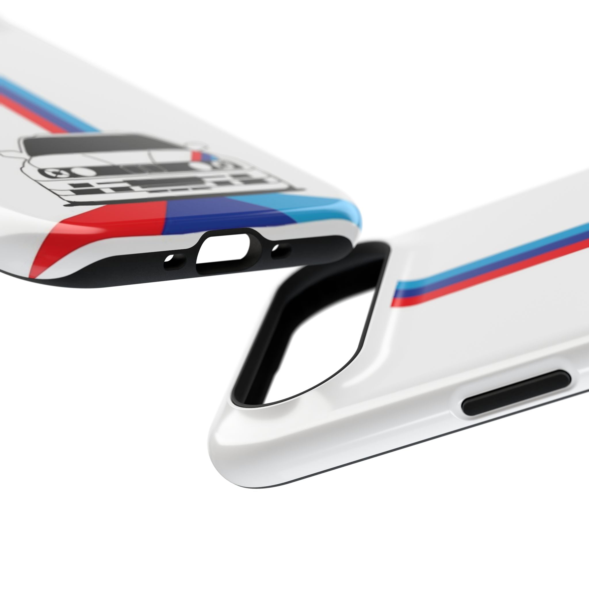Phone Case — Retro Racing BMW Stripe Design (Impact-Resistant)