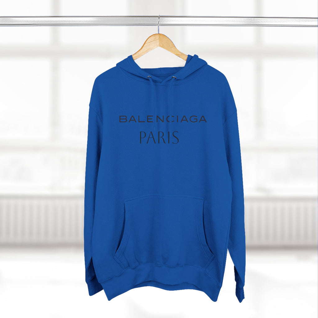 Paris Logo Hoodie — Minimalist Beige Fleece Pullover