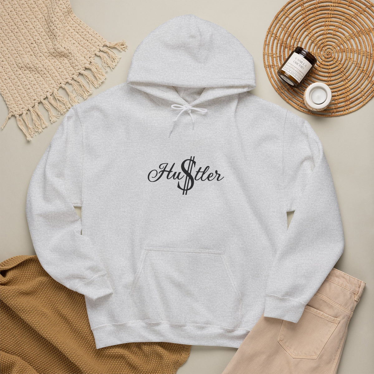 Hoodie - 'Hustler' Script Front & 'I Saw That' Back Graphic