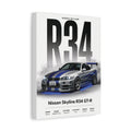 Nissan Skyline R34 GT-R Matte Canvas Print