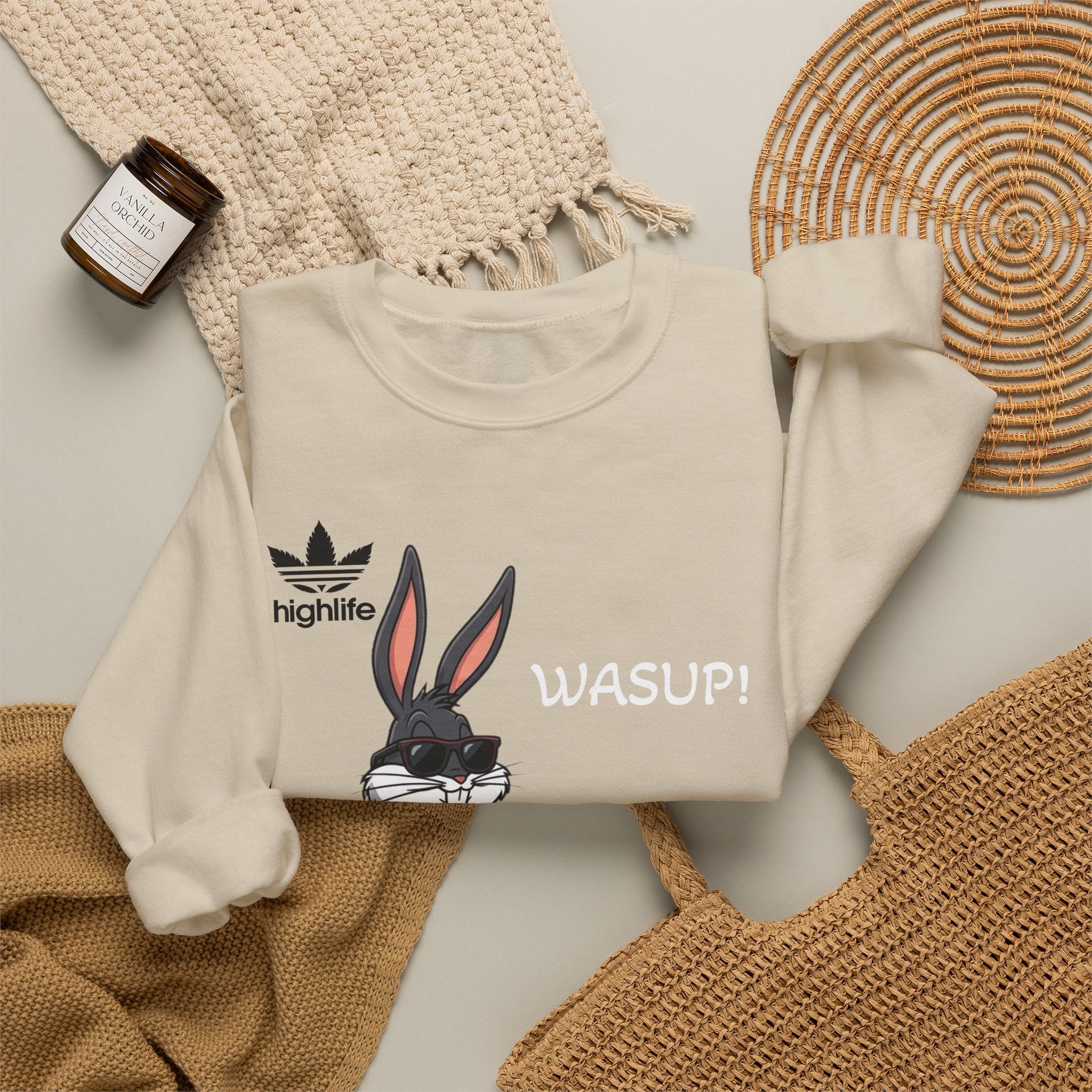 Wasup! Bunny Graphic Sweatshirt