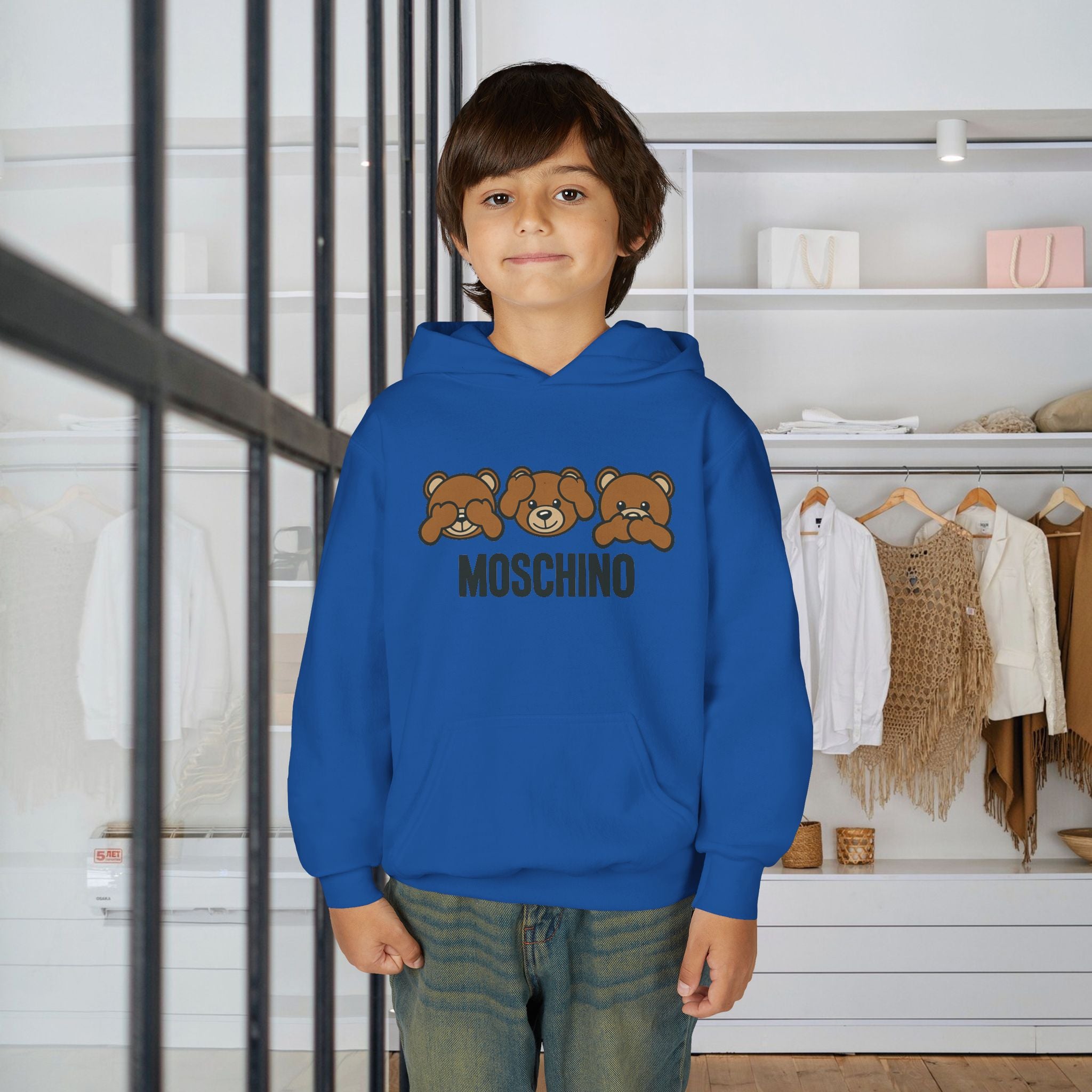 Kids Moschino Bear Hoodie – Cute Cartoon Bear Graphic Sweatshirt