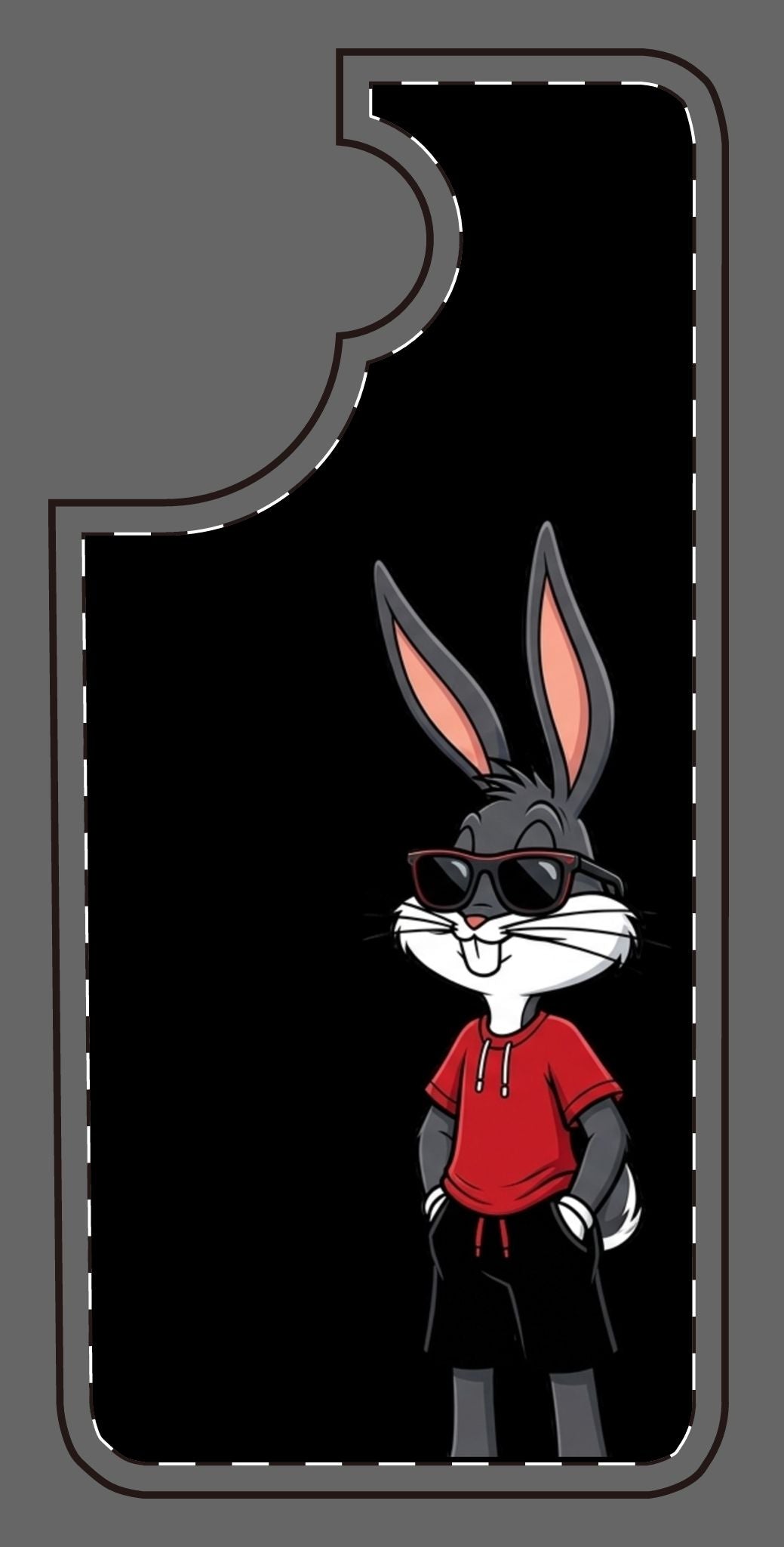 Custom print on any phone case Cool Bunny Cartoon Phone Case – Trendy Sunglasses Rabbit Design