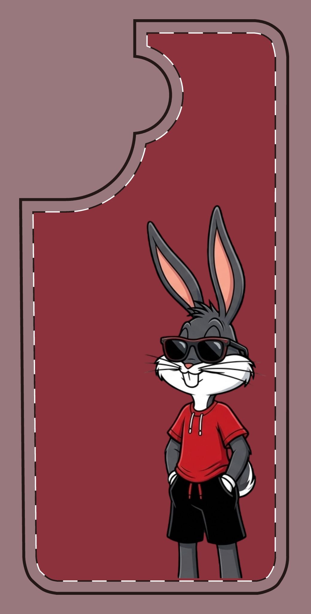 Custom print on any phone case Cool Bunny Cartoon Phone Case – Trendy Sunglasses Rabbit Design