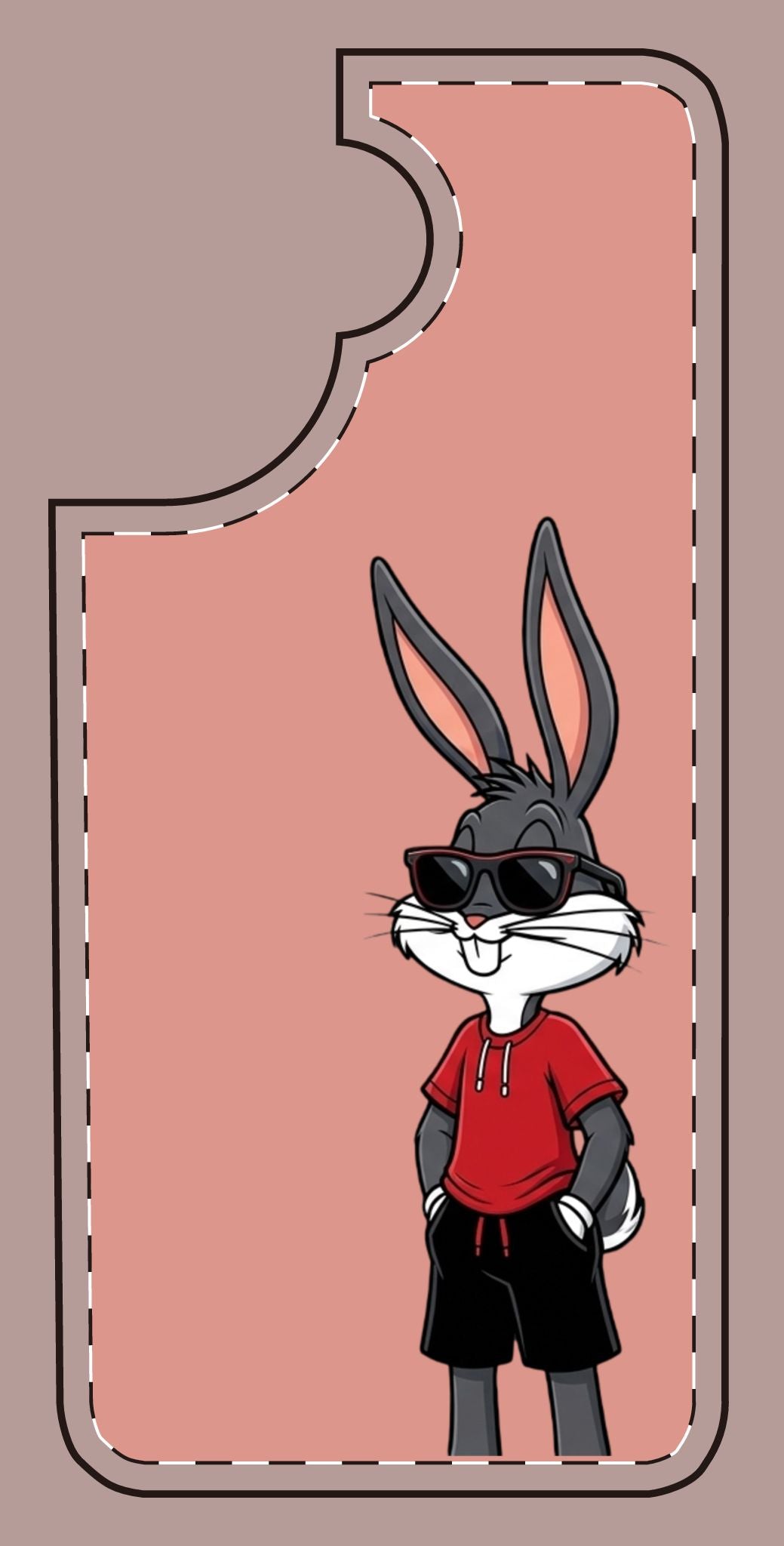 Custom print on any phone case Cool Bunny Cartoon Phone Case – Trendy Sunglasses Rabbit Design