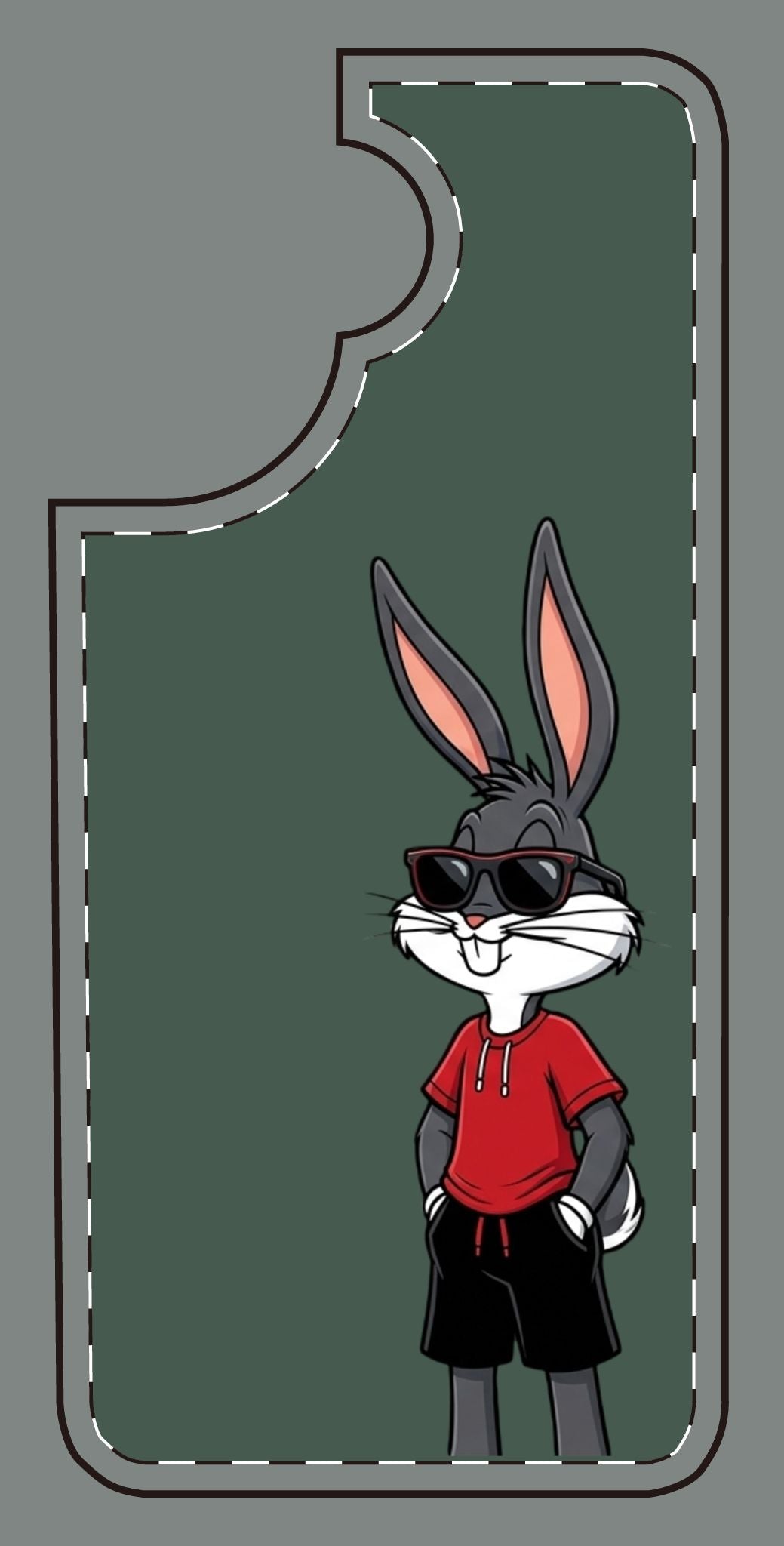 Custom print on any phone case Cool Bunny Cartoon Phone Case – Trendy Sunglasses Rabbit Design