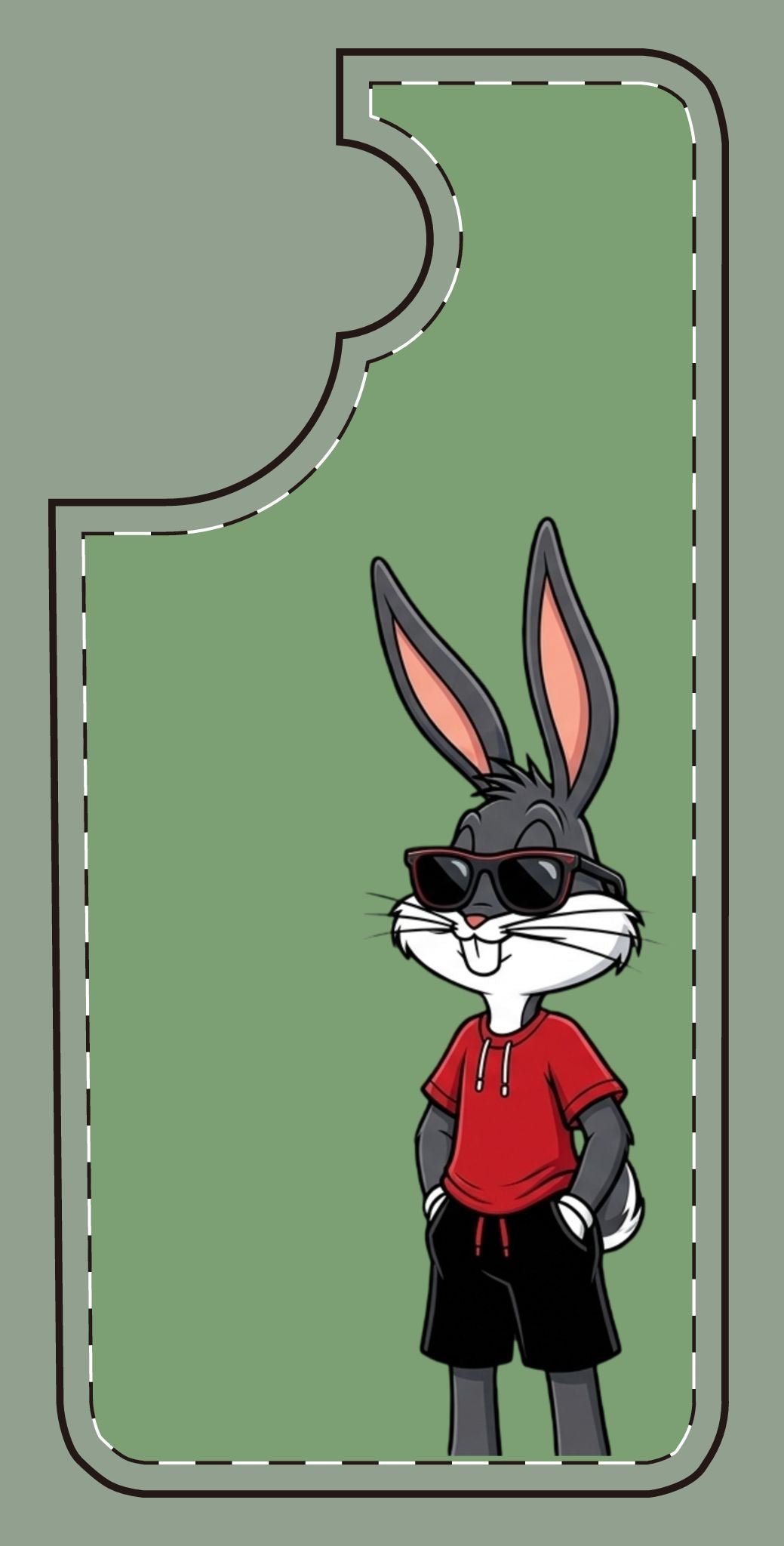 Custom print on any phone case Cool Bunny Cartoon Phone Case – Trendy Sunglasses Rabbit Design
