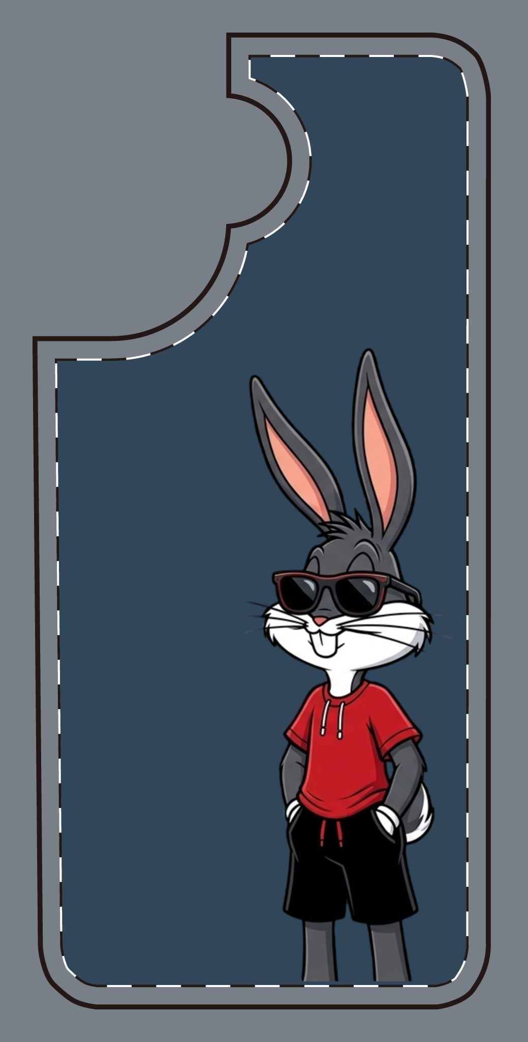 Custom print on any phone case Cool Bunny Cartoon Phone Case – Trendy Sunglasses Rabbit Design