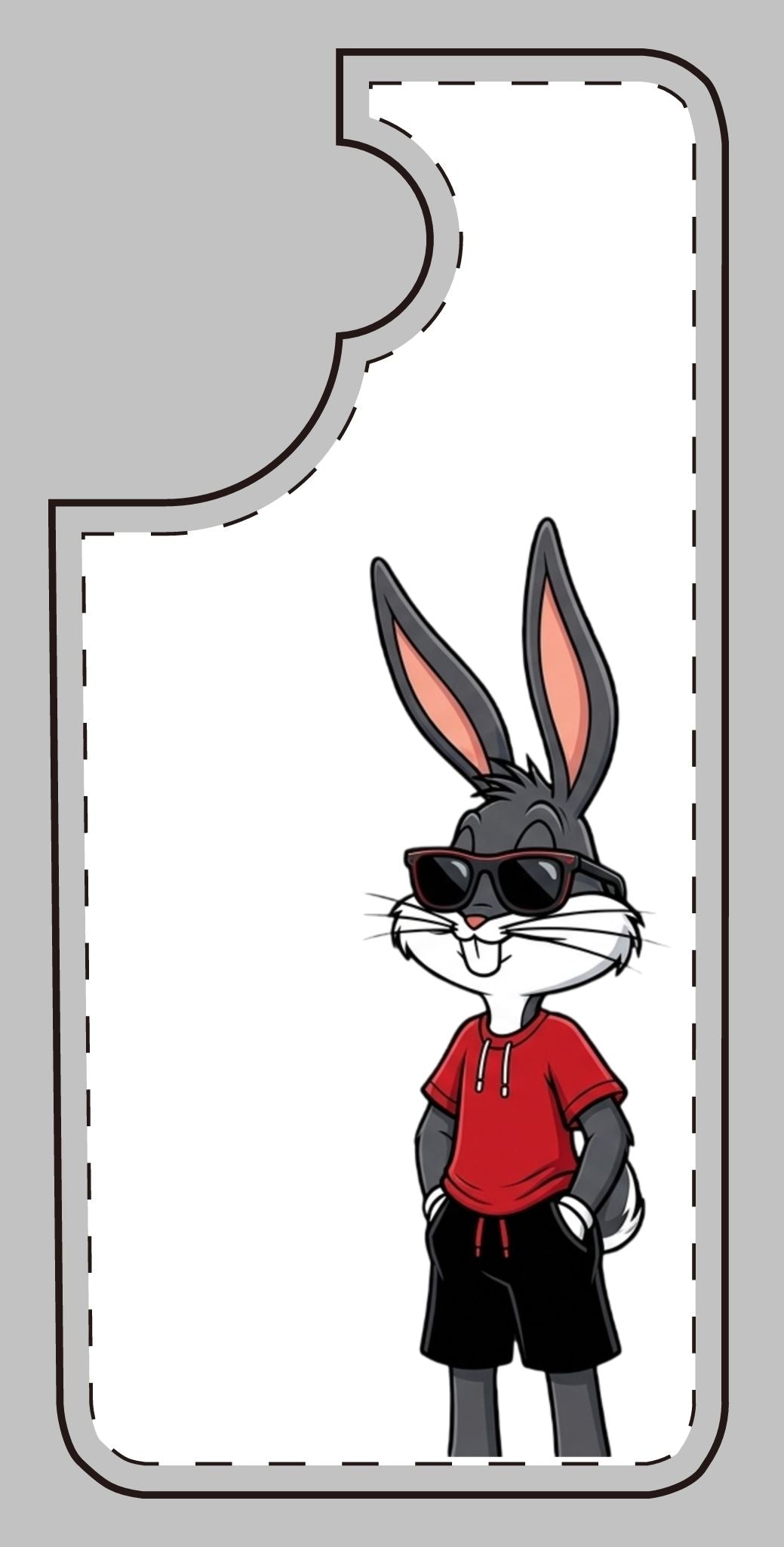 Custom print on any phone case Cool Bunny Cartoon Phone Case – Trendy Sunglasses Rabbit Design