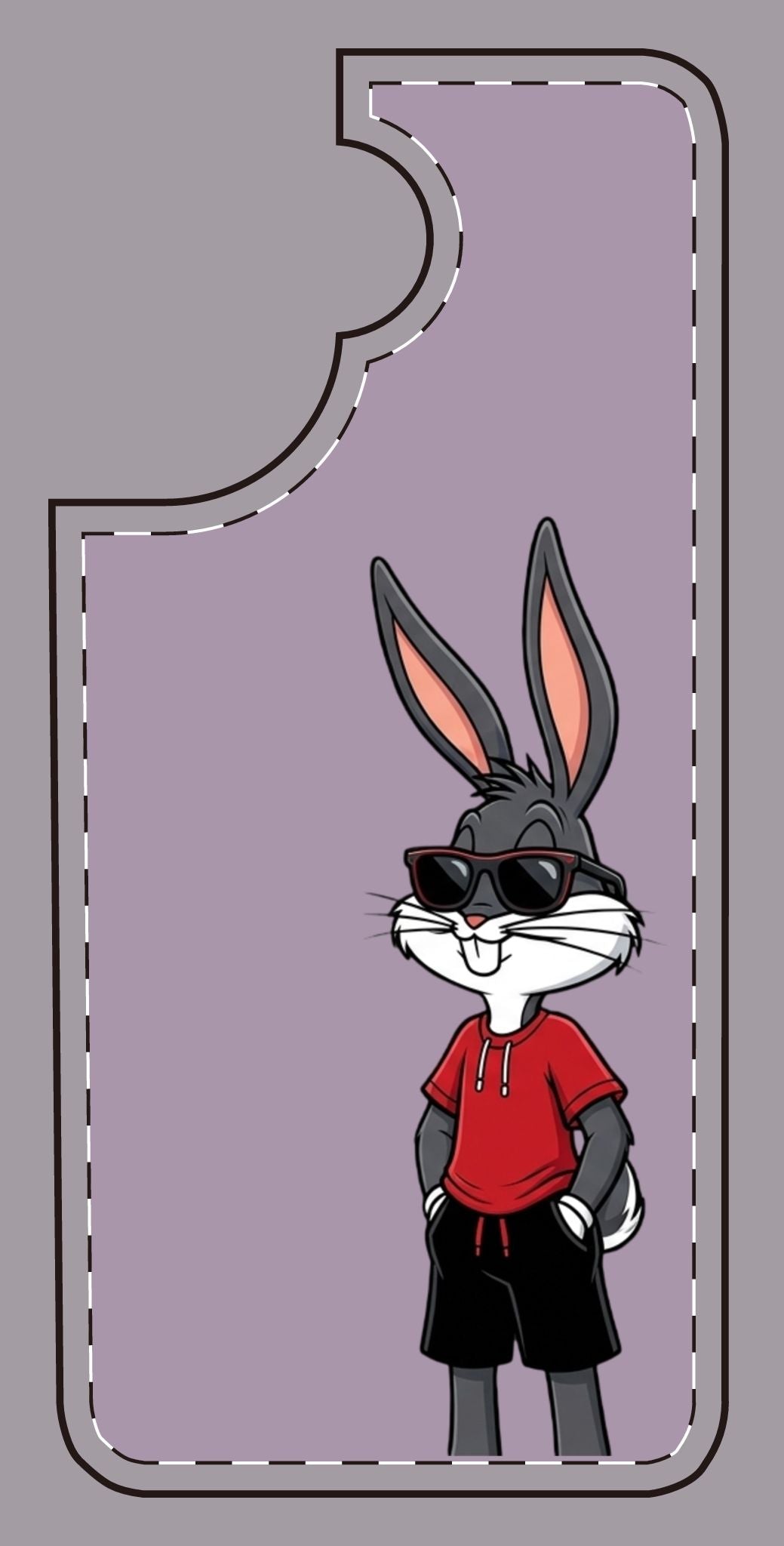 Custom print on any phone case Cool Bunny Cartoon Phone Case – Trendy Sunglasses Rabbit Design