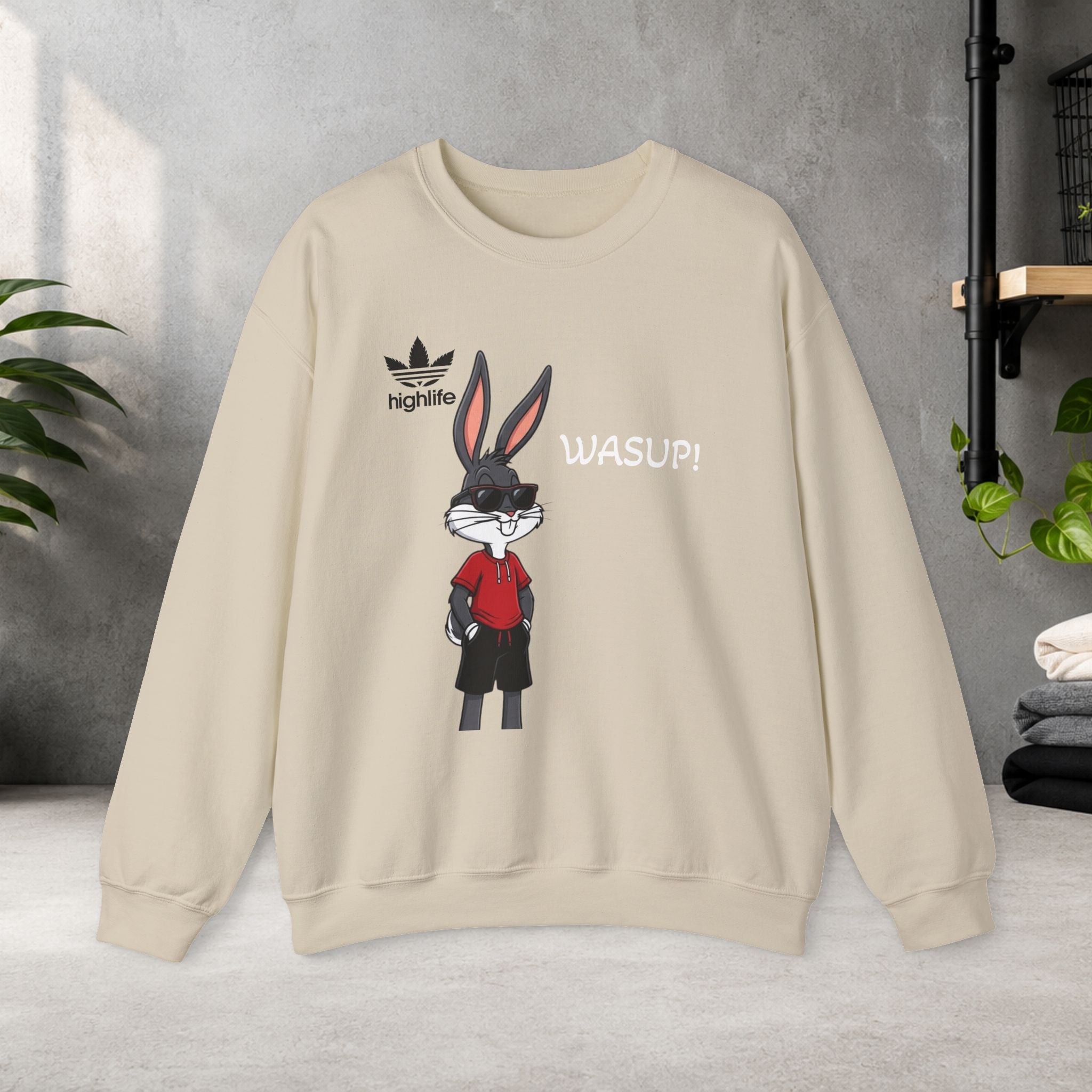Wasup! Bunny Graphic Sweatshirt