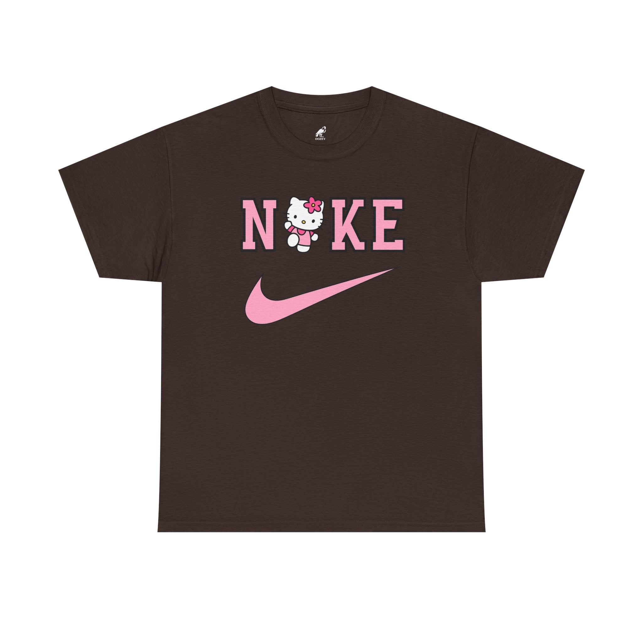 Hello Kitty x Pink Swoosh Tee — "NIKE" Parody Graphic T‑Shirt