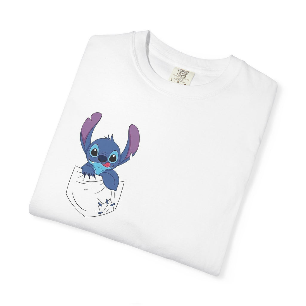 Funny Graphic T-Shirt — Pocket Stitch Character Front & “Oh Look! A Dumbass” Back Tee