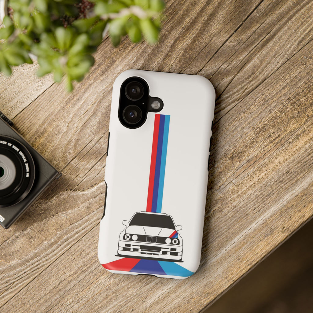 Phone Case — Retro Racing BMW Stripe Design (Impact-Resistant)