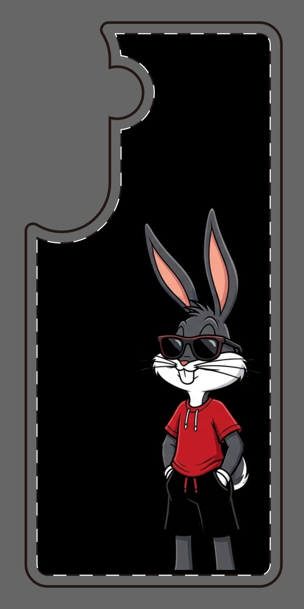 Custom print on any phone case Cool Bunny Cartoon Phone Case – Trendy Sunglasses Rabbit Design
