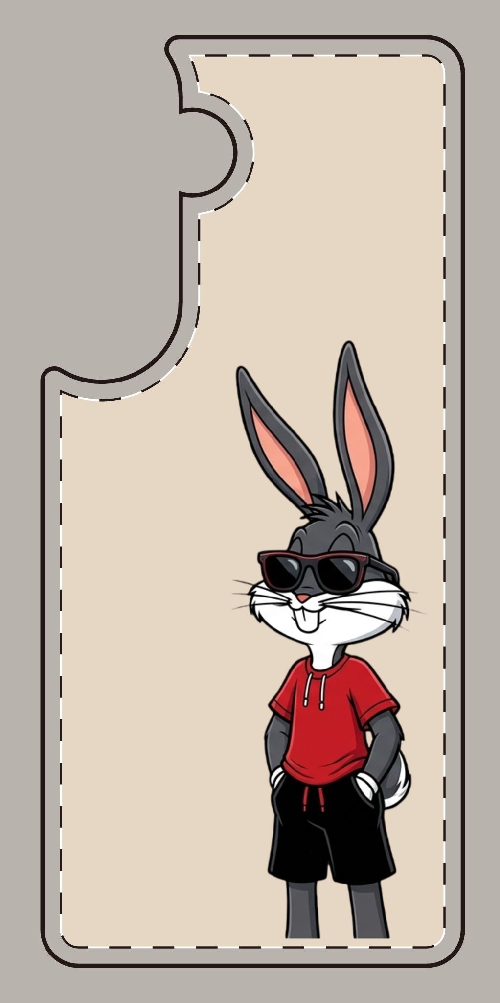 Custom print on any phone case Cool Bunny Cartoon Phone Case – Trendy Sunglasses Rabbit Design