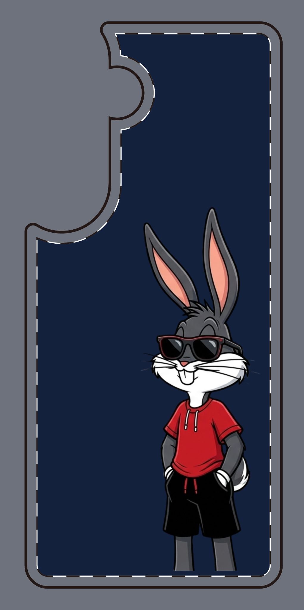 Custom print on any phone case Cool Bunny Cartoon Phone Case – Trendy Sunglasses Rabbit Design
