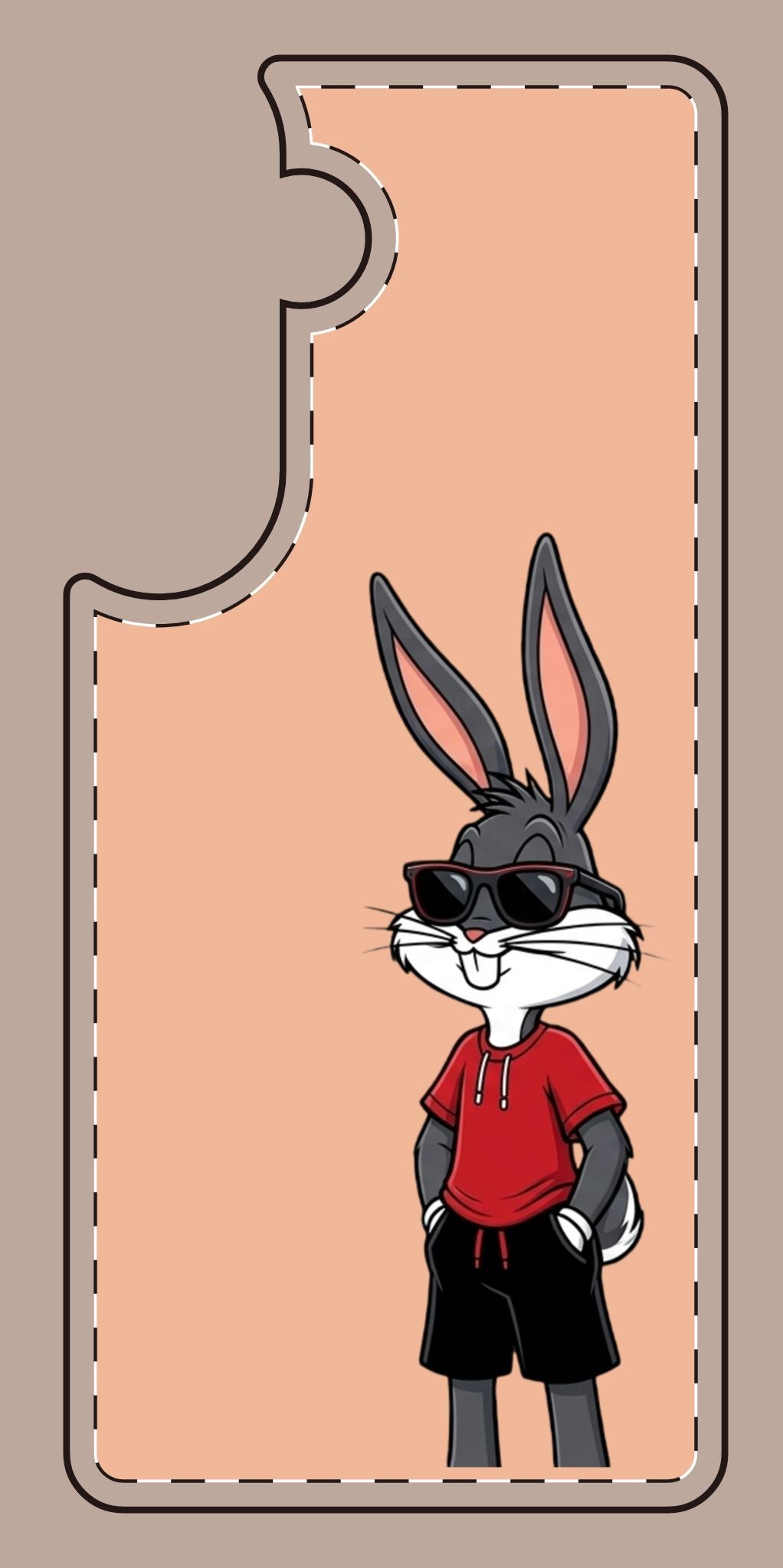 Custom print on any phone case Cool Bunny Cartoon Phone Case – Trendy Sunglasses Rabbit Design