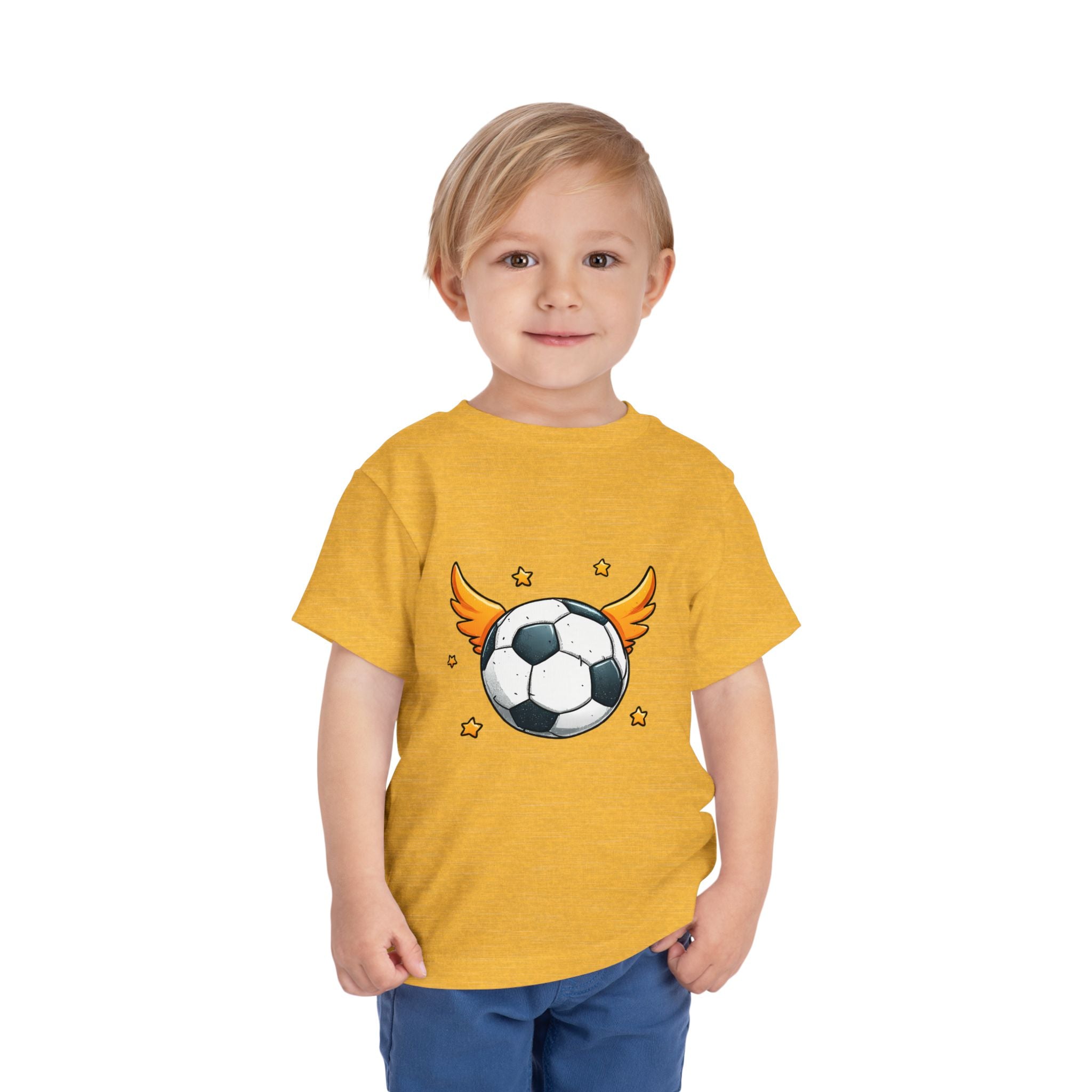 Toddler Soccer Tee — Winged Soccer Ball Kids Shirt