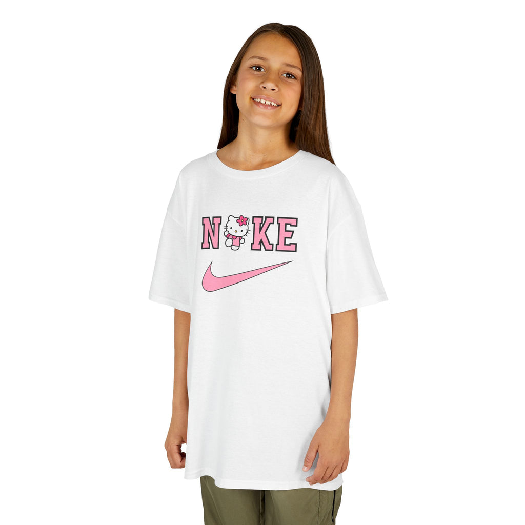 Kids T‑Shirt — Pink 'NIKE' Kitty Logo Tee