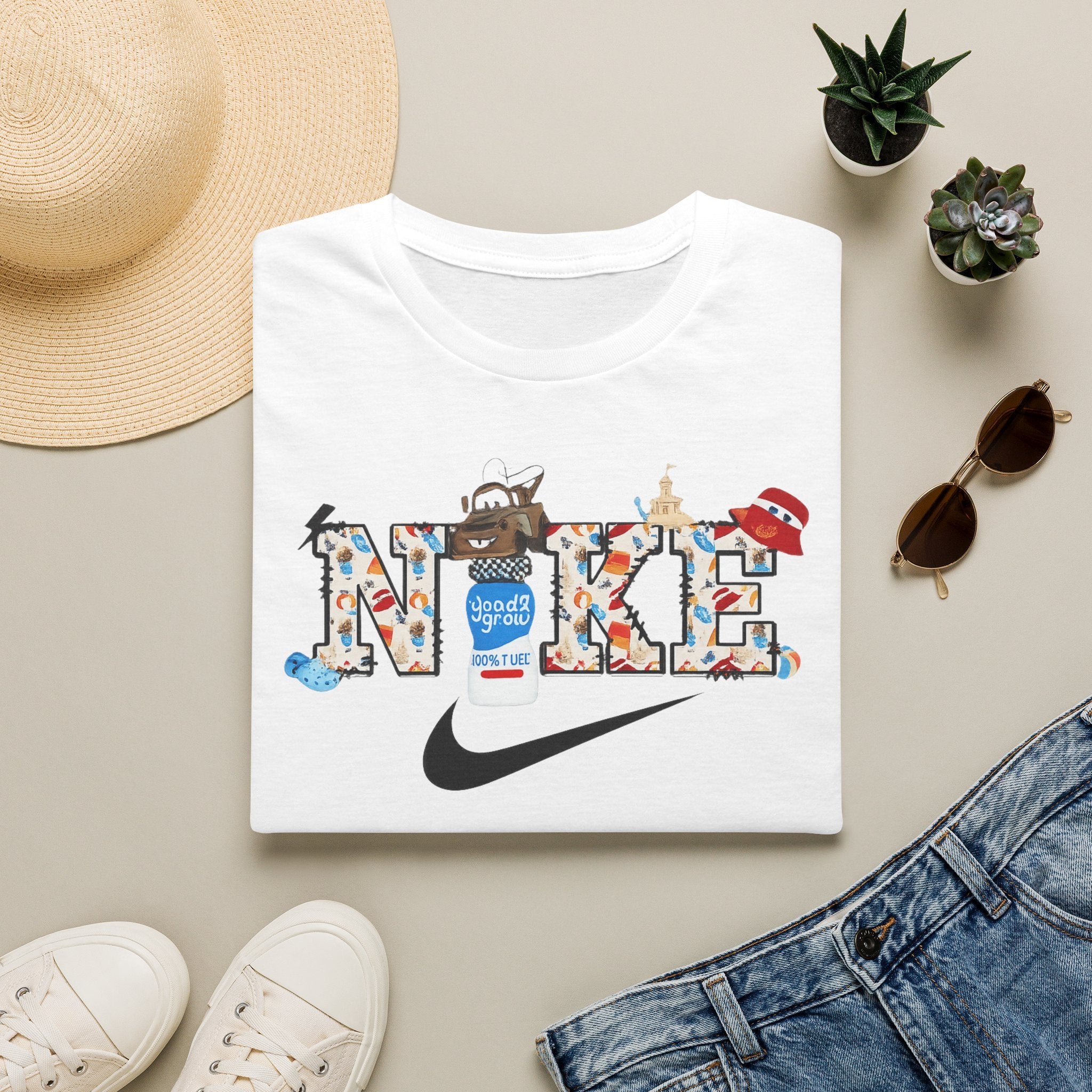Nike Logo T-Shirt — Playful Retro Icons Graphic Tee