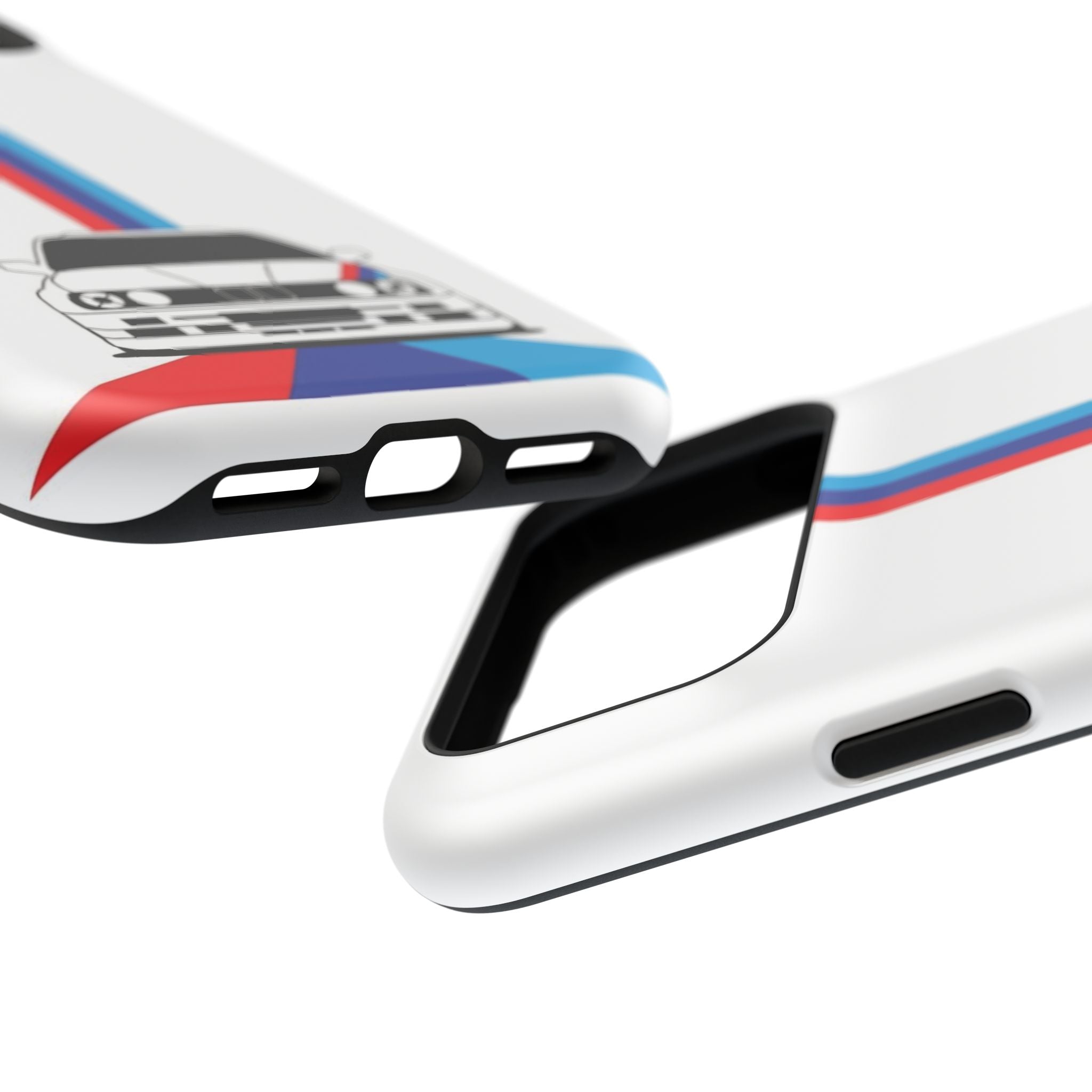 Phone Case — Retro Racing BMW Stripe Design (Impact-Resistant)