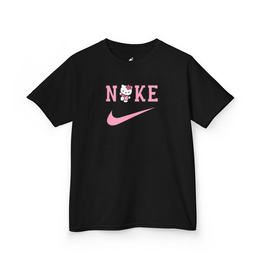 Kids T‑Shirt — Pink 'NIKE' Kitty Logo Tee