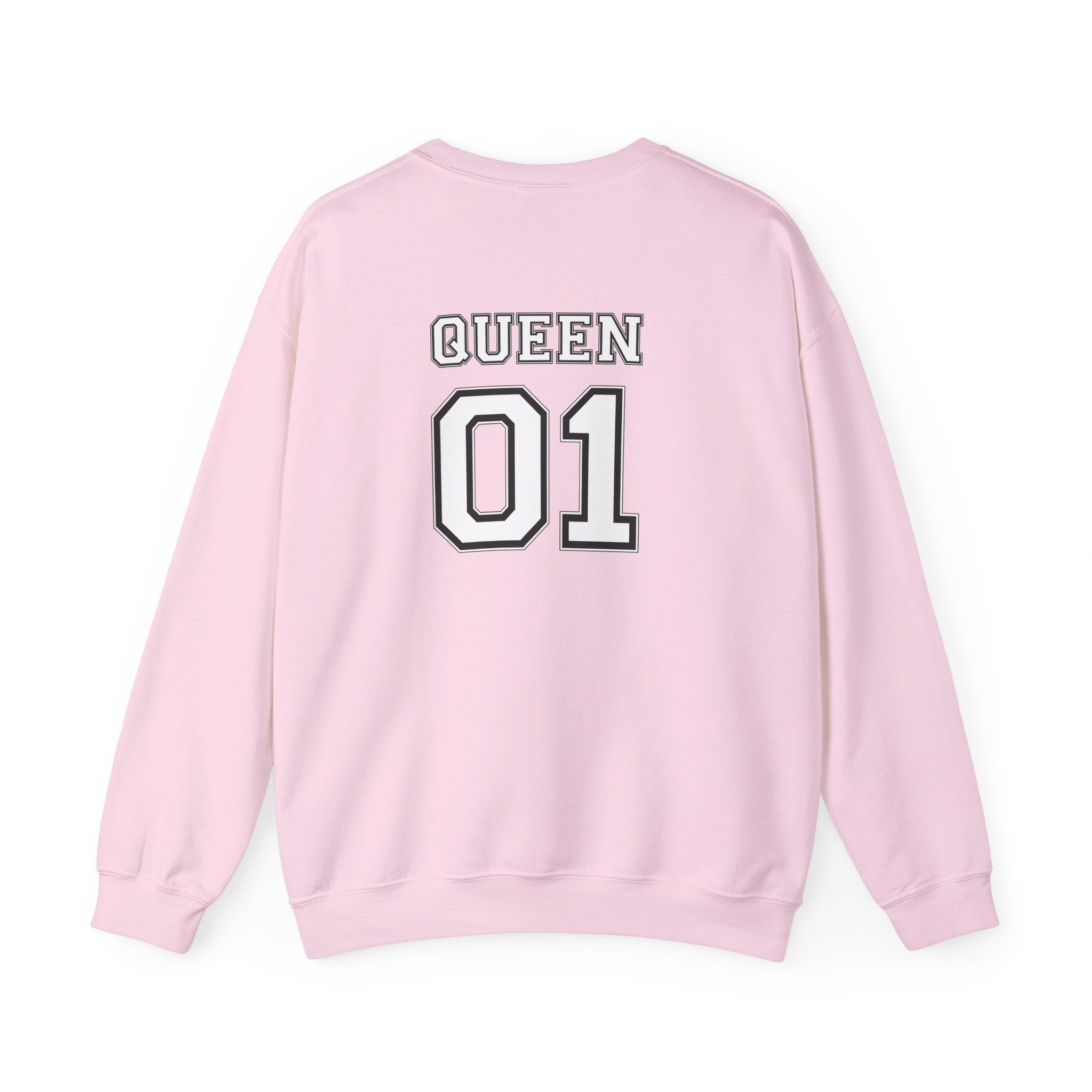 Queen Sweatshirt — 'Queen 01' Crewneck for Women (Regal Card Design)