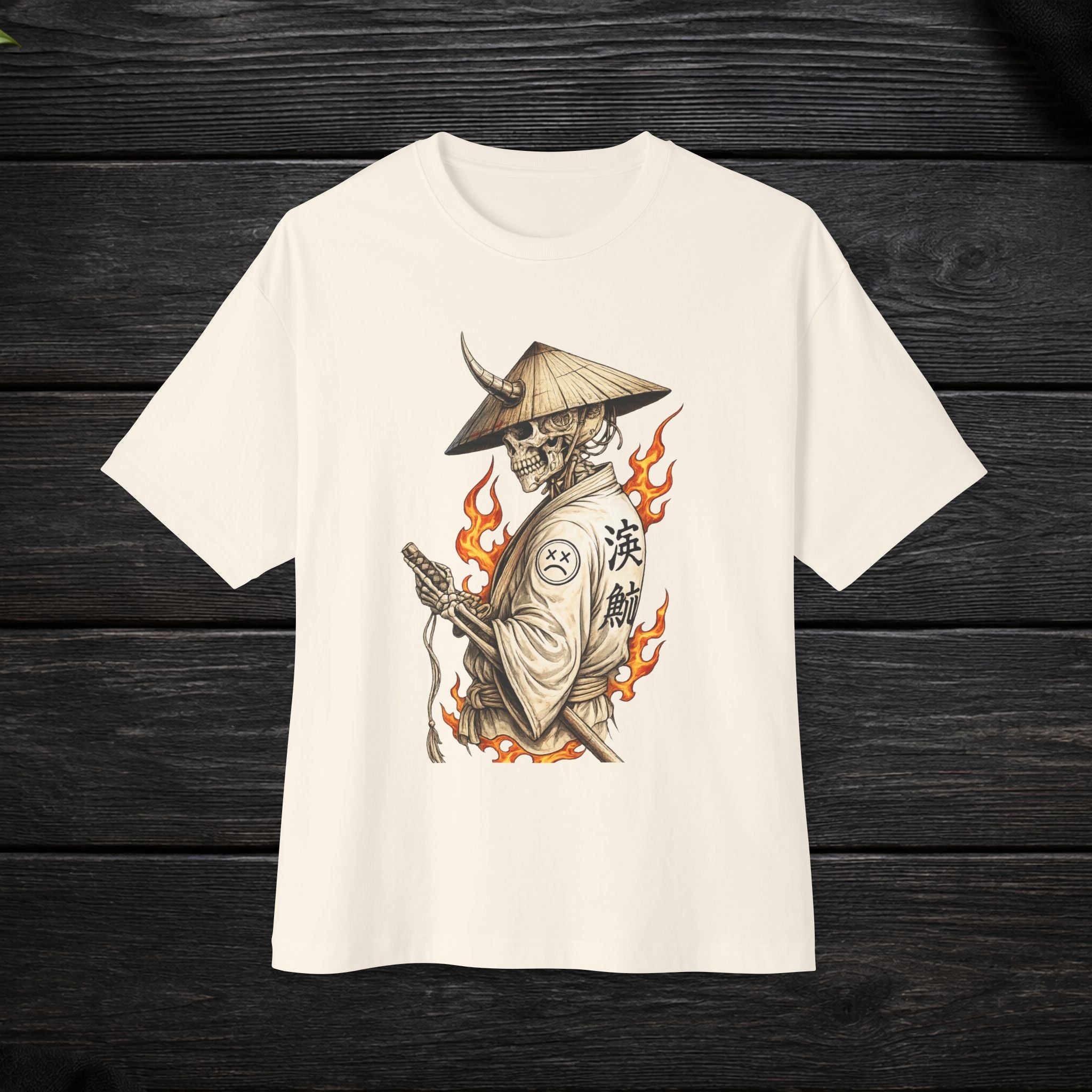 Samurai Skull Tee — Flaming Ronin Graphic T-Shirt