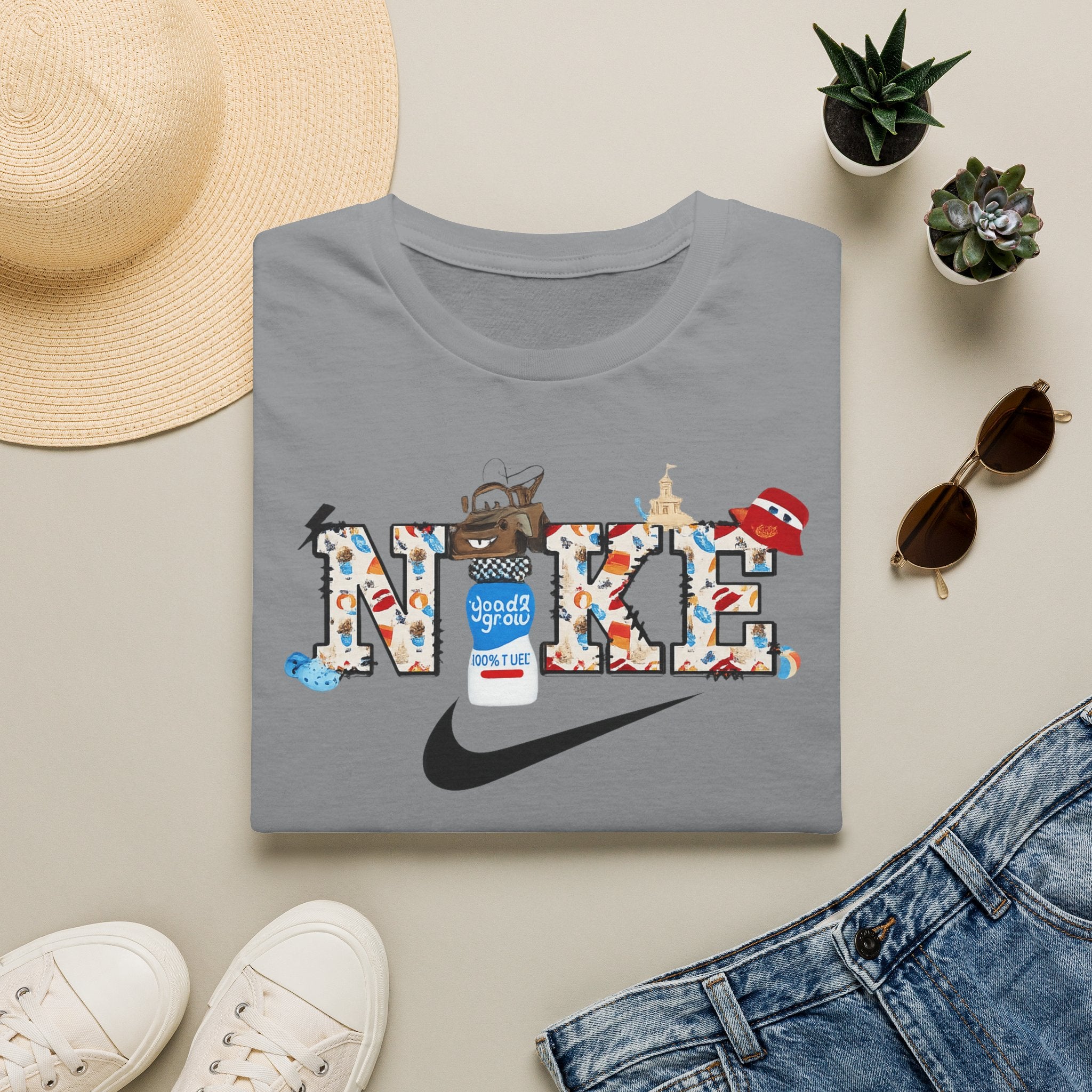Nike Logo T-Shirt — Playful Retro Icons Graphic Tee