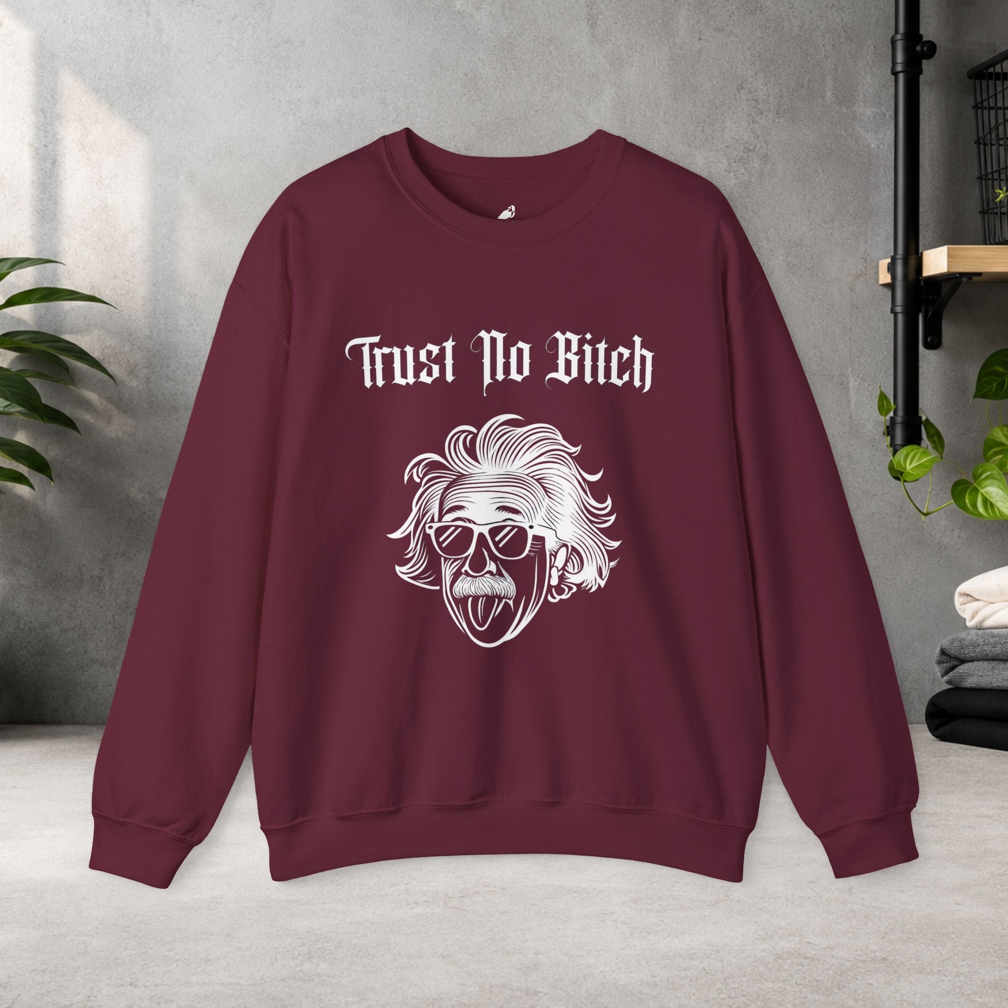 'Trust No Bitch' Graphic Sweatshirt — Gothic Demon Girl Crewneck