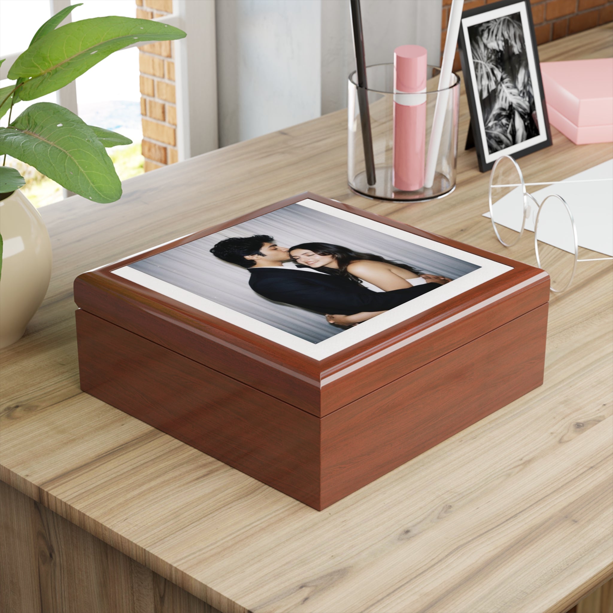 Add your Personalized Photo Jewelry Box — Custom Couple Picture Keepsake