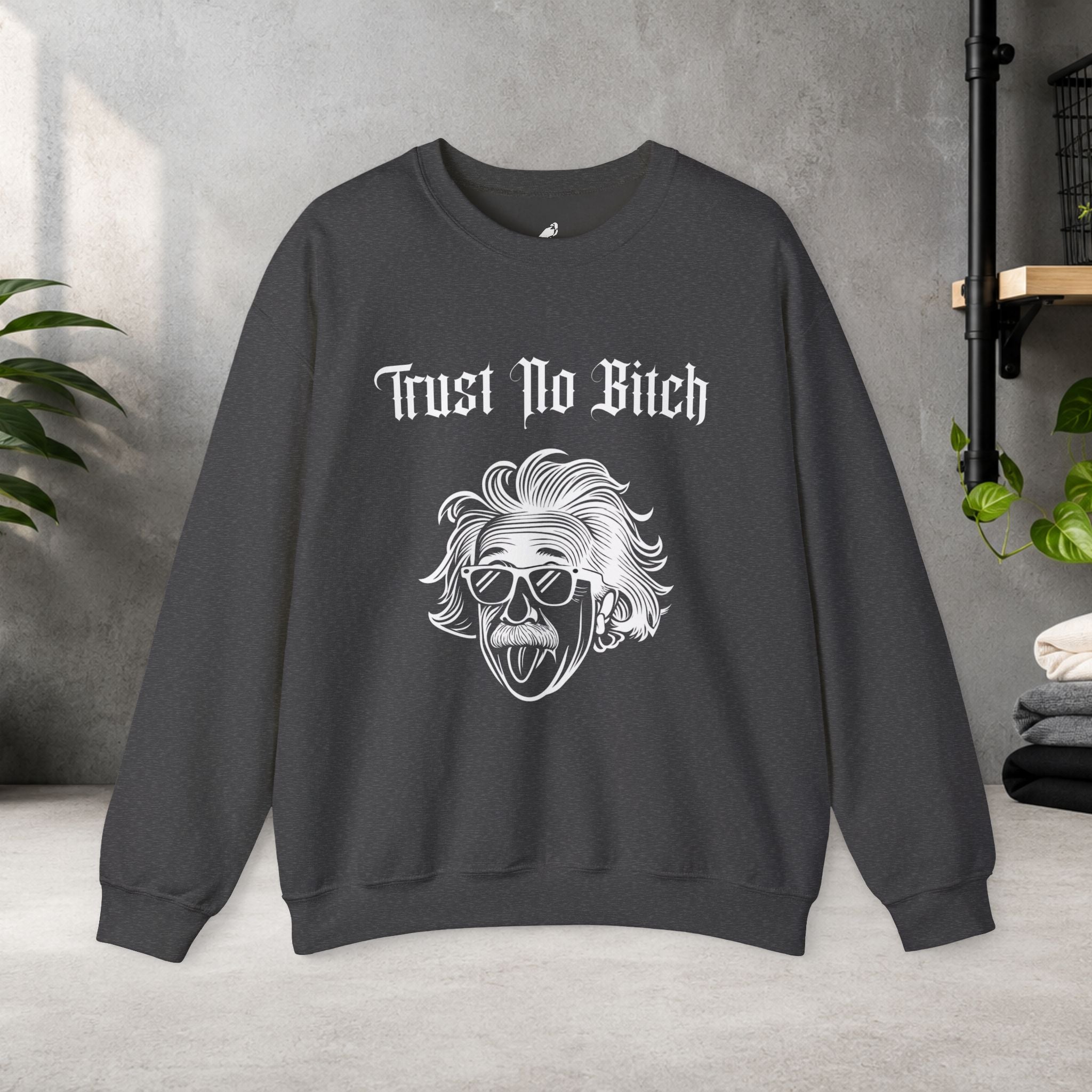 'Trust No Bitch' Graphic Sweatshirt — Gothic Demon Girl Crewneck