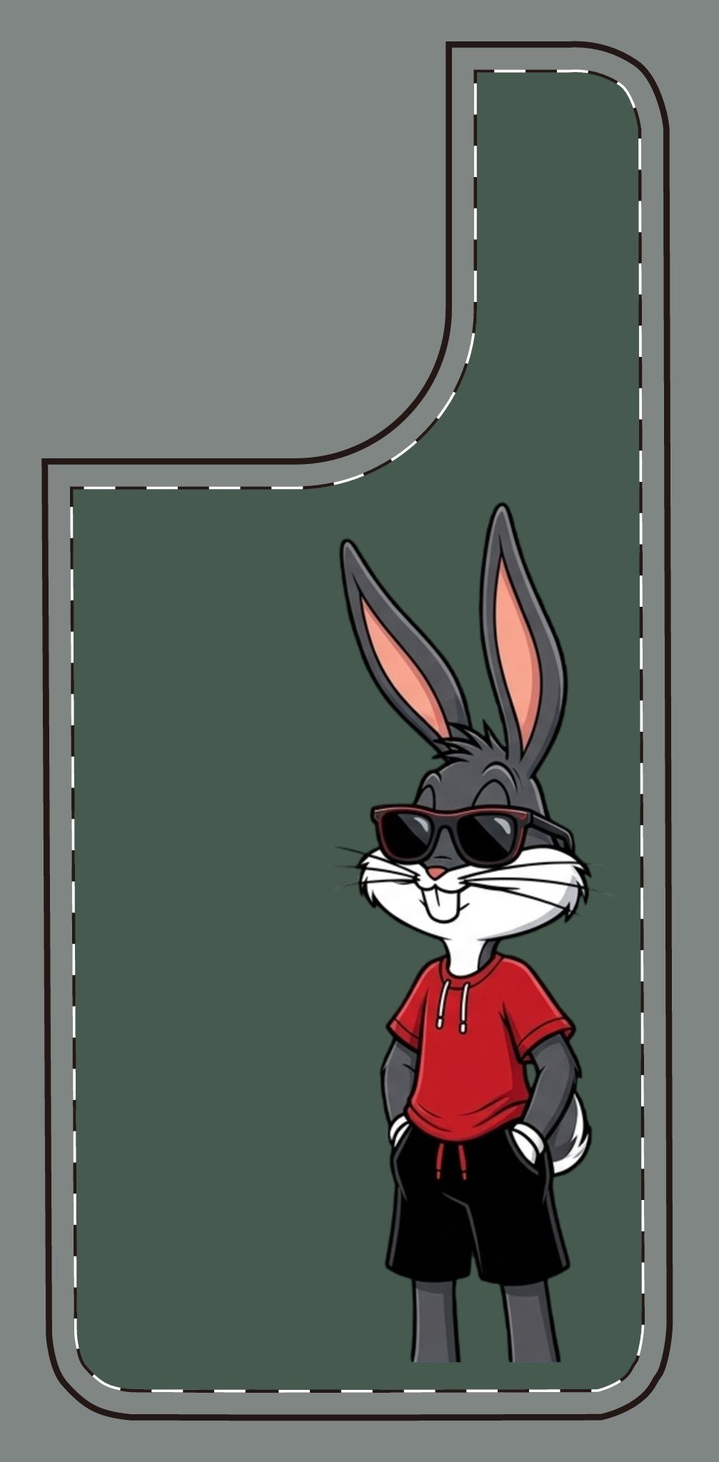 Custom print on any phone case Cool Bunny Cartoon Phone Case – Trendy Sunglasses Rabbit Design
