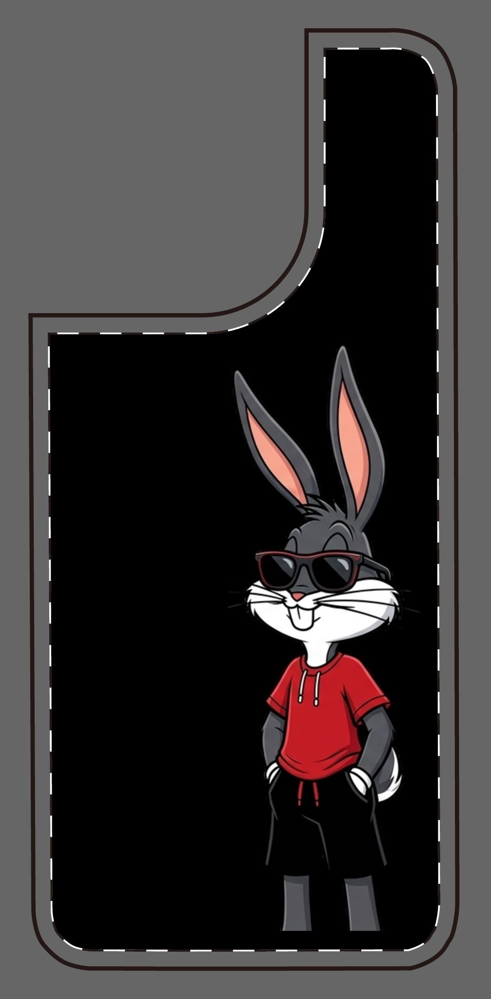 Custom print on any phone case Cool Bunny Cartoon Phone Case – Trendy Sunglasses Rabbit Design