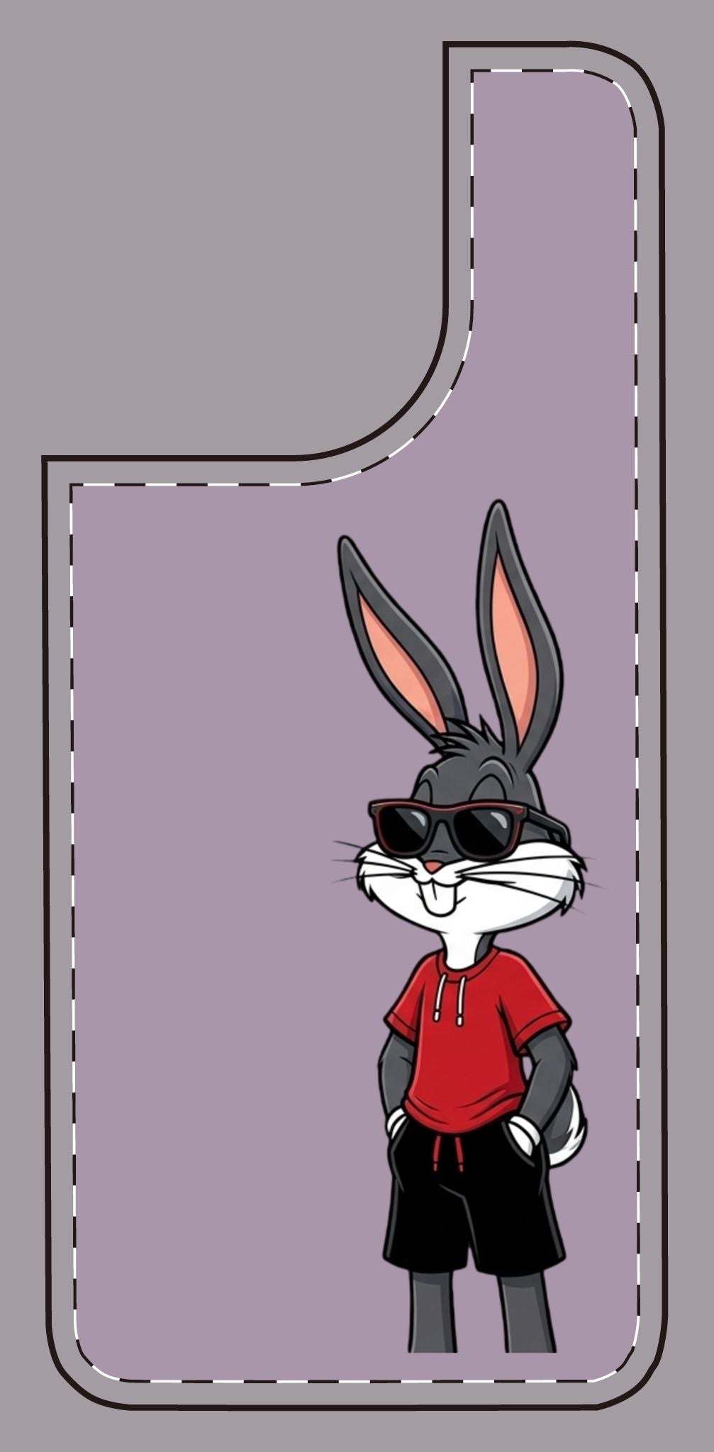 Custom print on any phone case Cool Bunny Cartoon Phone Case – Trendy Sunglasses Rabbit Design