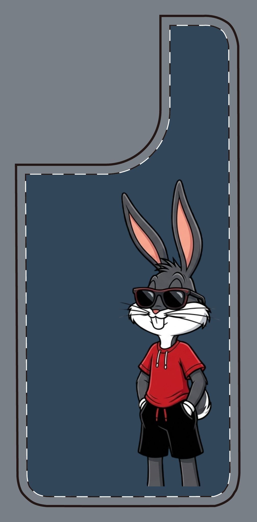 Custom print on any phone case Cool Bunny Cartoon Phone Case – Trendy Sunglasses Rabbit Design