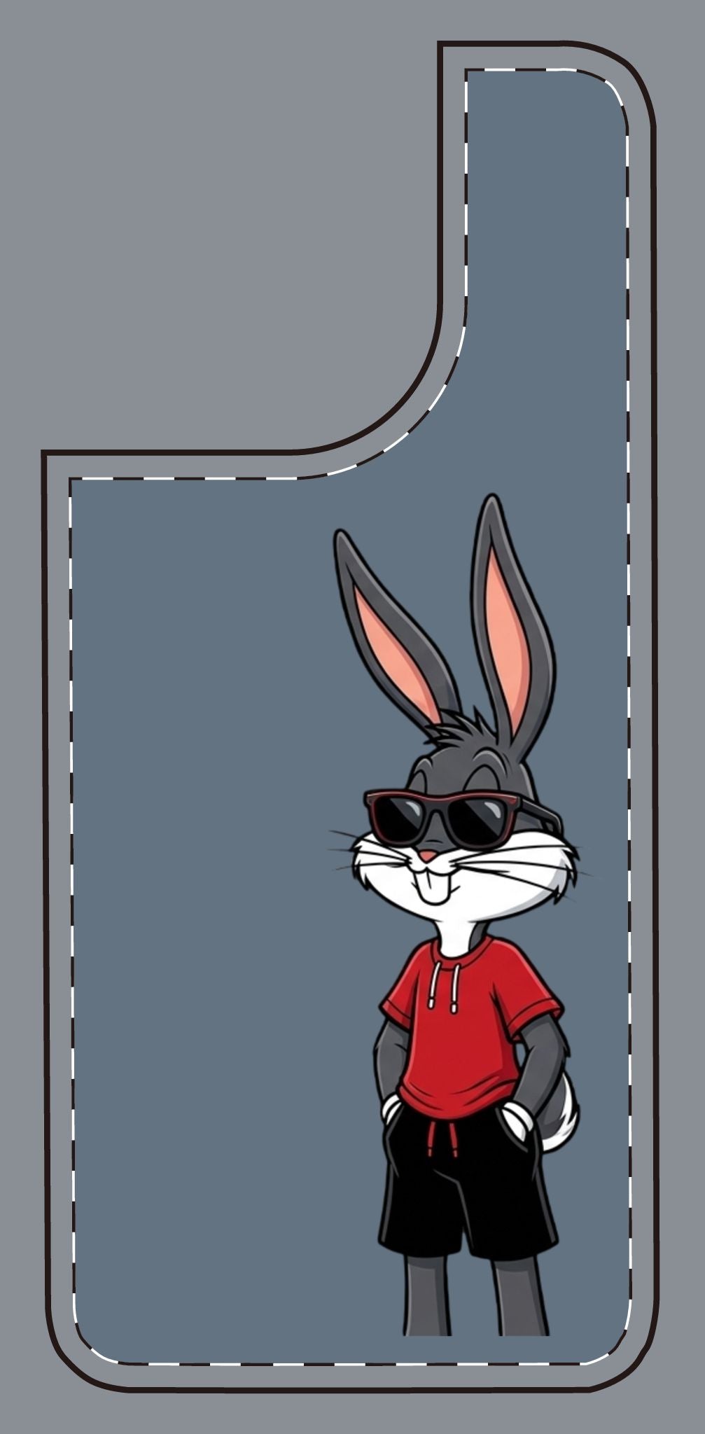 Custom print on any phone case Cool Bunny Cartoon Phone Case – Trendy Sunglasses Rabbit Design