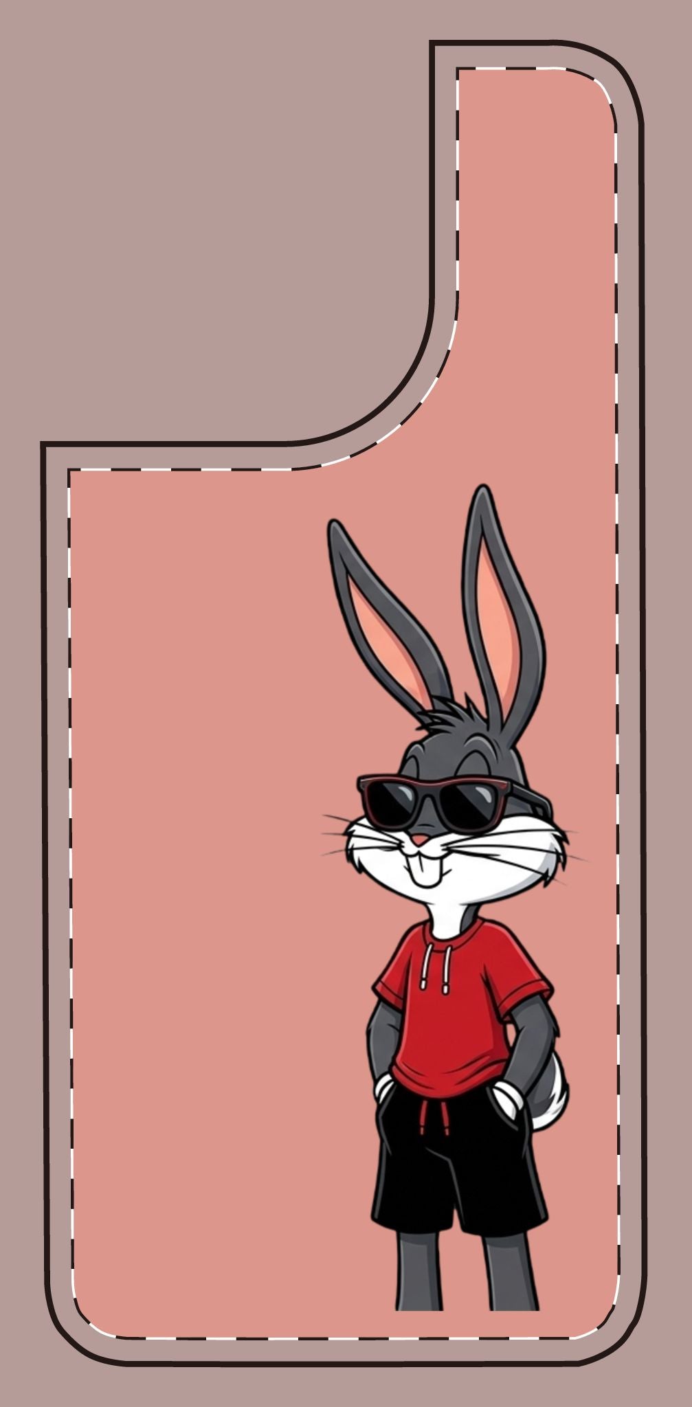Custom print on any phone case Cool Bunny Cartoon Phone Case – Trendy Sunglasses Rabbit Design
