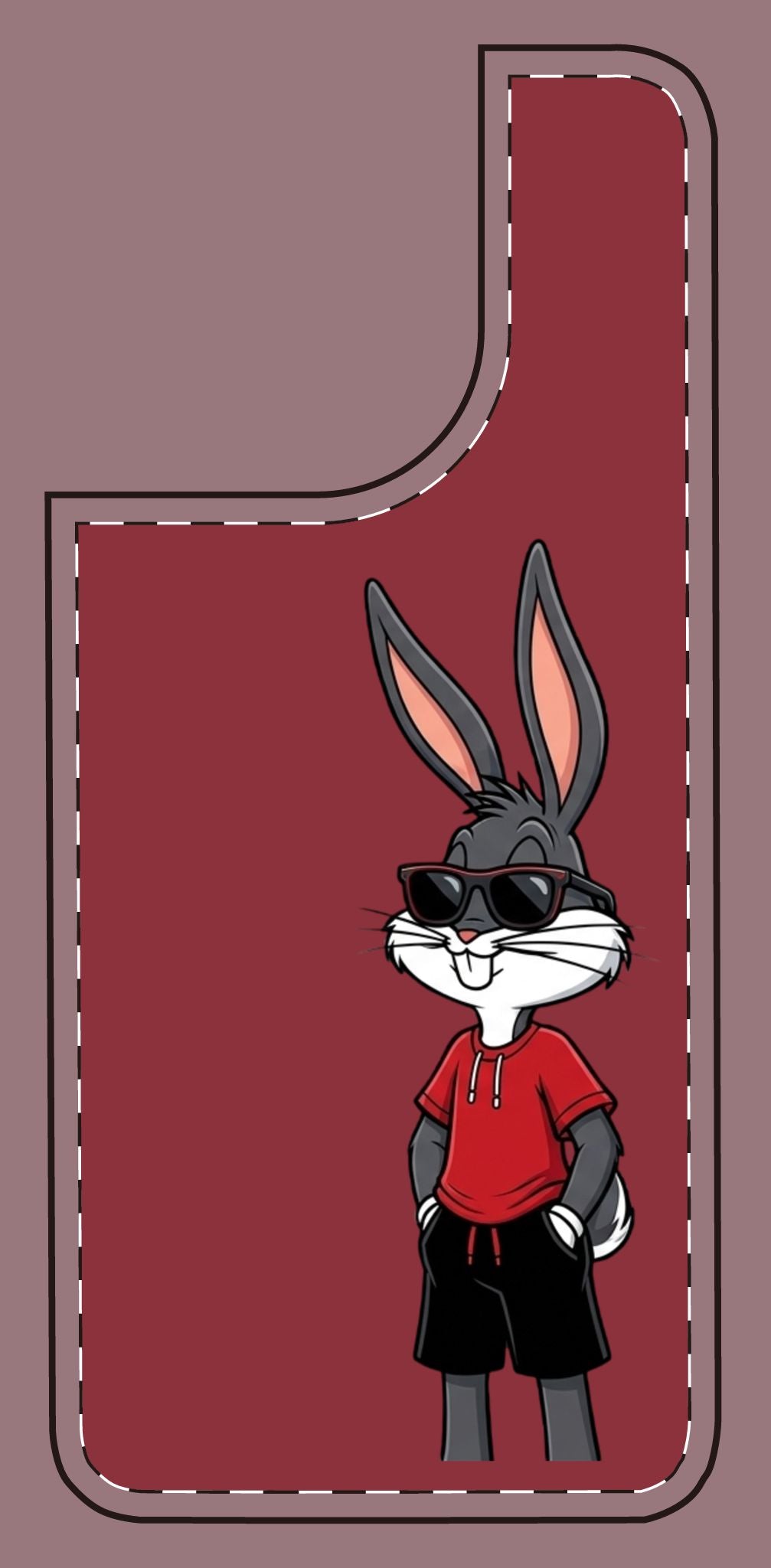 Custom print on any phone case Cool Bunny Cartoon Phone Case – Trendy Sunglasses Rabbit Design