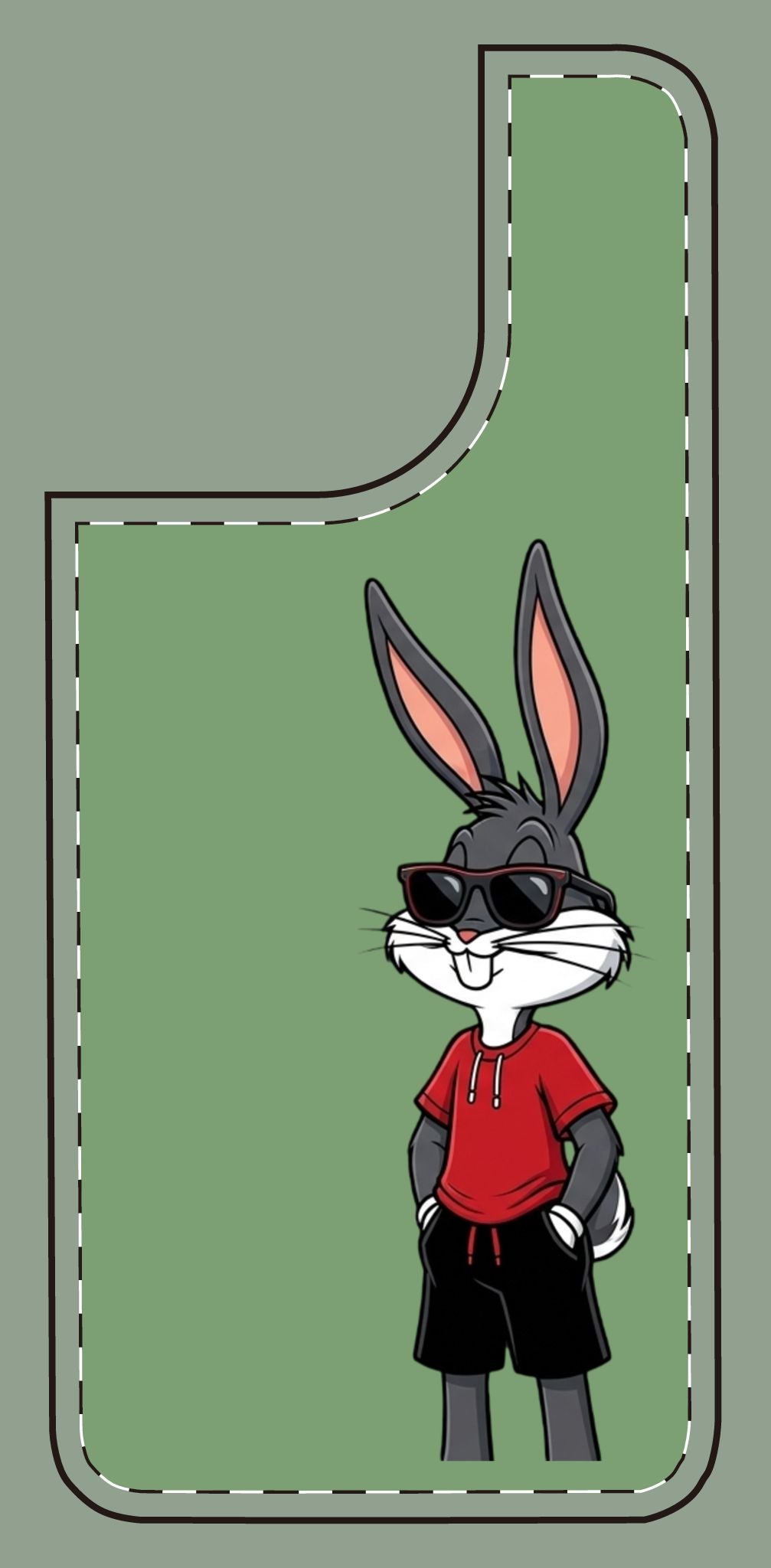 Custom print on any phone case Cool Bunny Cartoon Phone Case – Trendy Sunglasses Rabbit Design