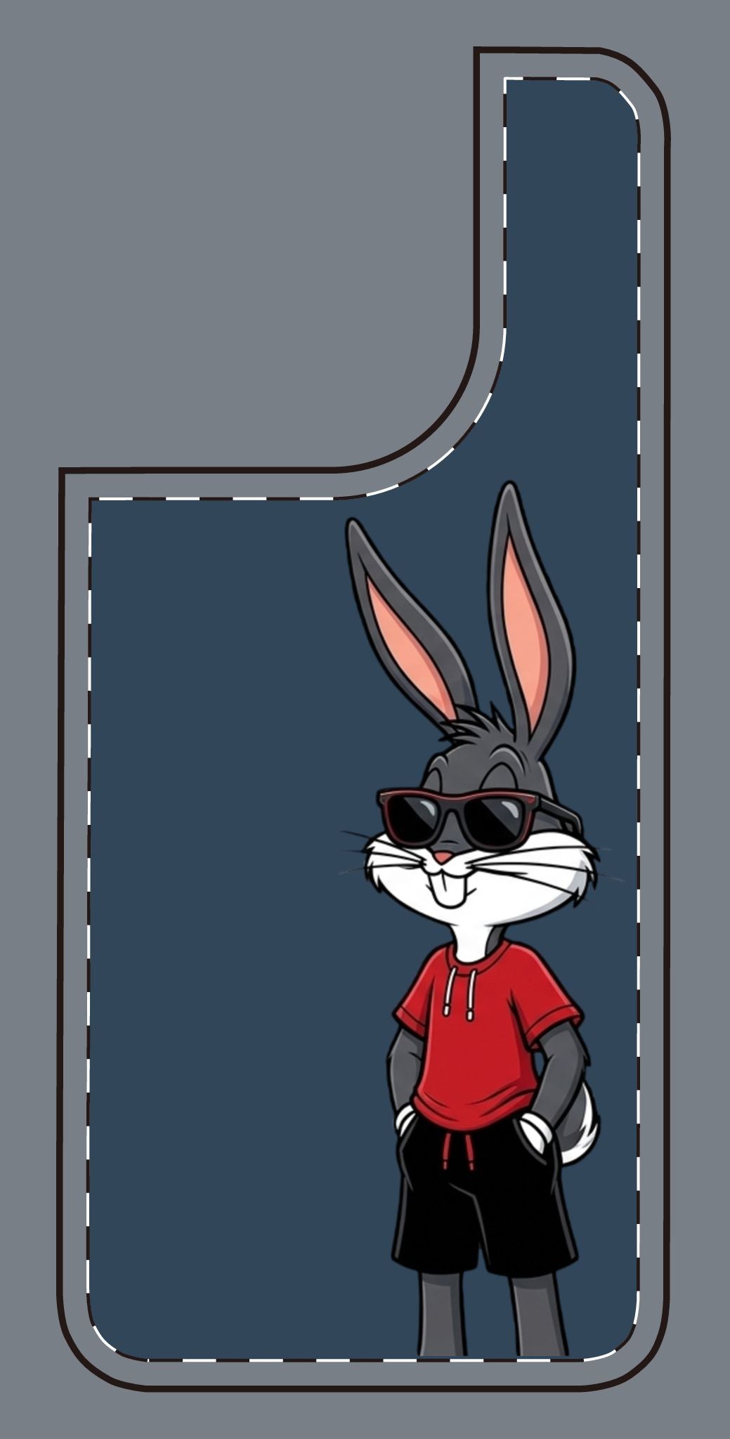 Custom print on any phone case Cool Bunny Cartoon Phone Case – Trendy Sunglasses Rabbit Design
