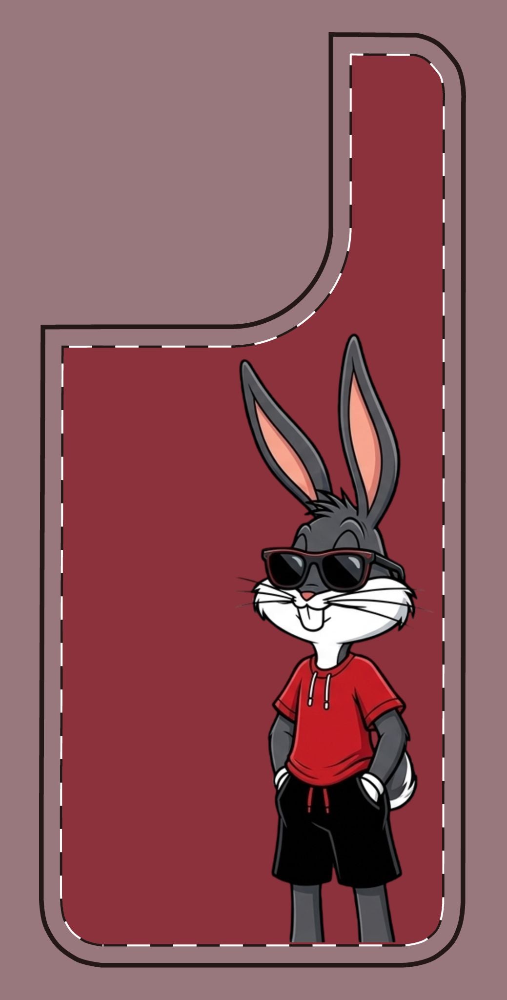 Custom print on any phone case Cool Bunny Cartoon Phone Case – Trendy Sunglasses Rabbit Design