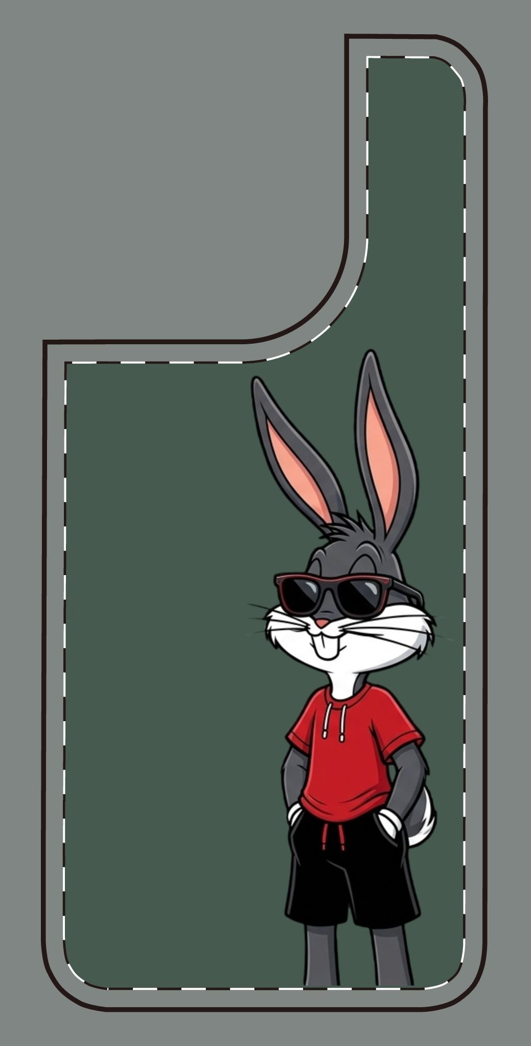 Custom print on any phone case Cool Bunny Cartoon Phone Case – Trendy Sunglasses Rabbit Design