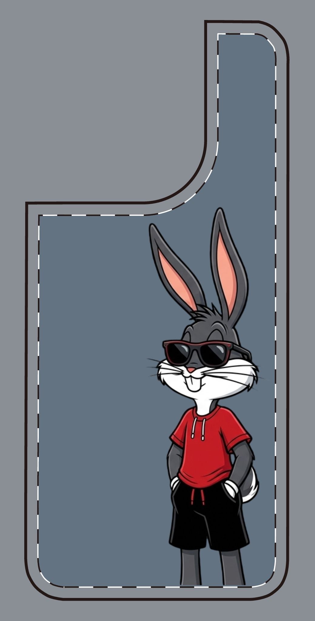 Custom print on any phone case Cool Bunny Cartoon Phone Case – Trendy Sunglasses Rabbit Design
