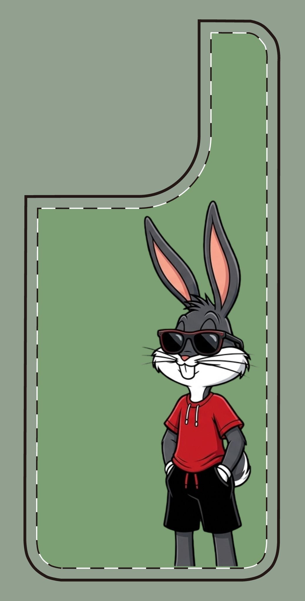 Custom print on any phone case Cool Bunny Cartoon Phone Case – Trendy Sunglasses Rabbit Design