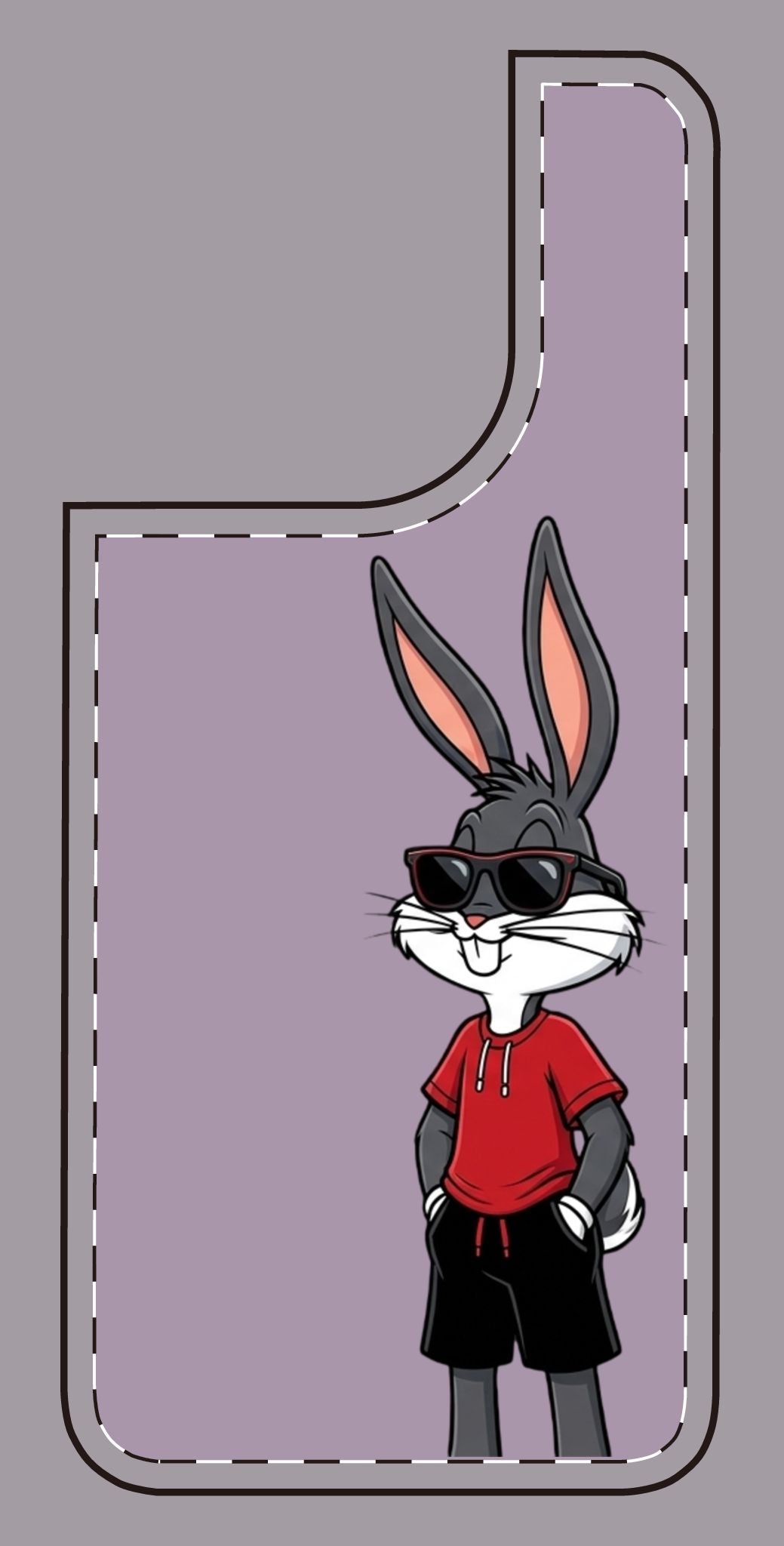 Custom print on any phone case Cool Bunny Cartoon Phone Case – Trendy Sunglasses Rabbit Design