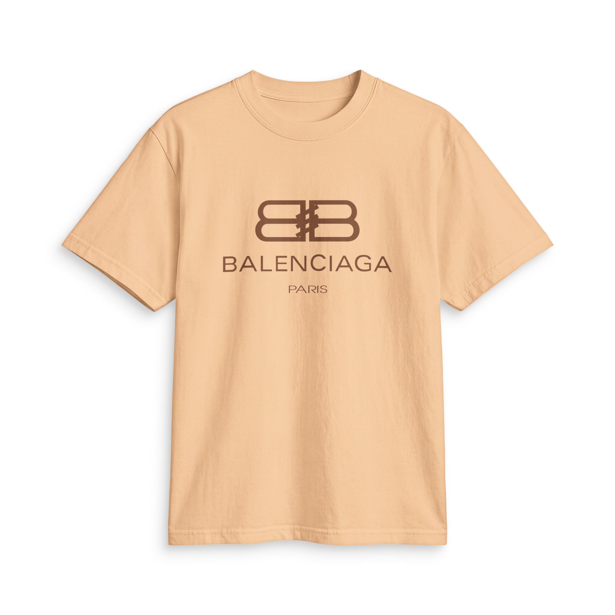 Balenci T-Shirt — Minimal Brown Monogram "Balenciaga Paris"