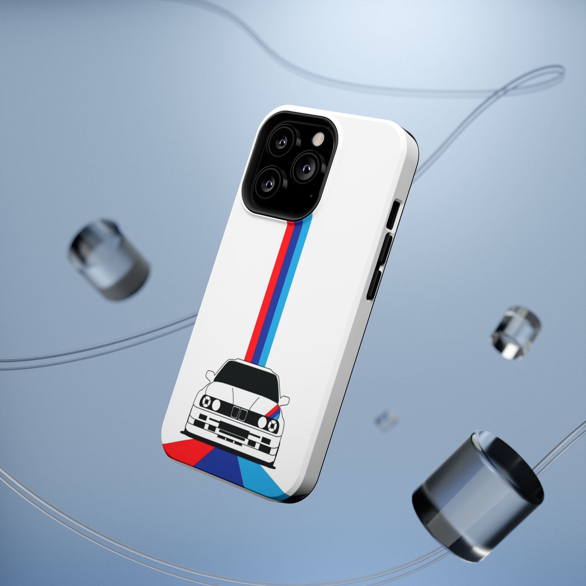 Phone Case — Retro Racing BMW Stripe Design (Impact-Resistant)